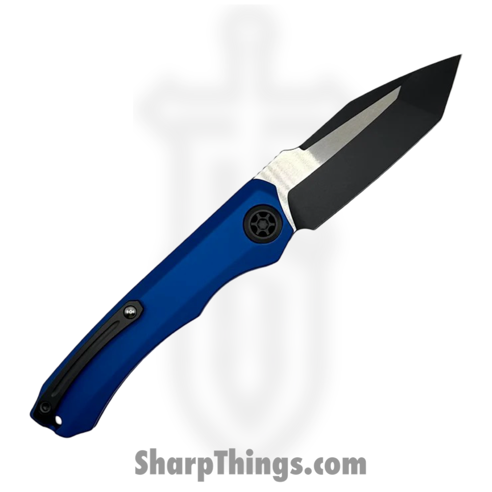 Heretic Knives - H100-10A-BLU - Wraith - Automatic Knife - Elmax Two Tone Tanto - 6061-T6 Aluminum/CF - Blue/Black - Image 2