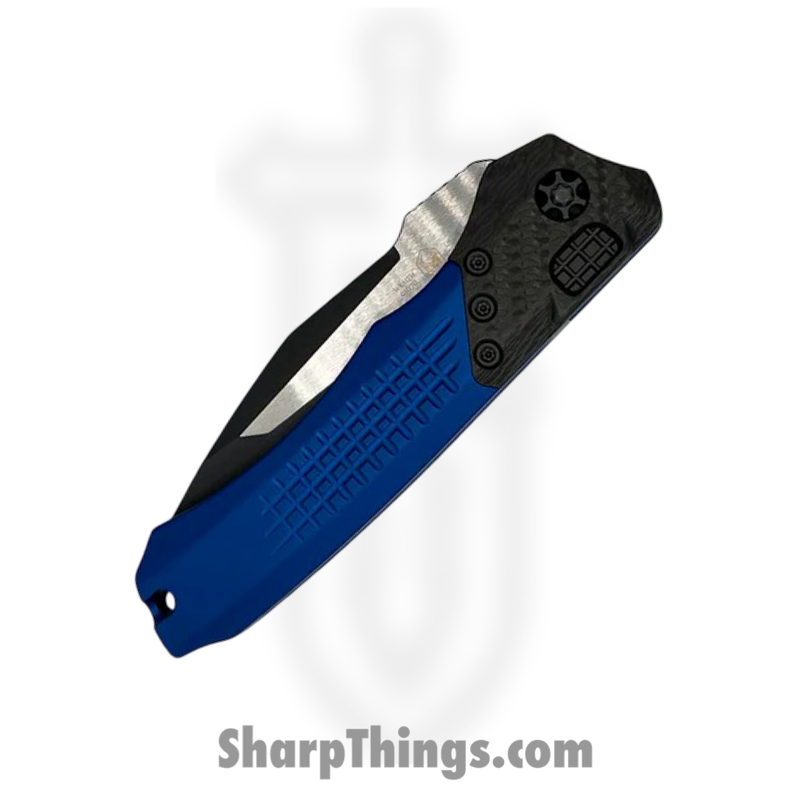 Heretic Knives - H100-10A-BLU - Wraith - Automatic Knife - Elmax Two Tone Tanto - 6061-T6 Aluminum/CF - Blue/Black - Image 3