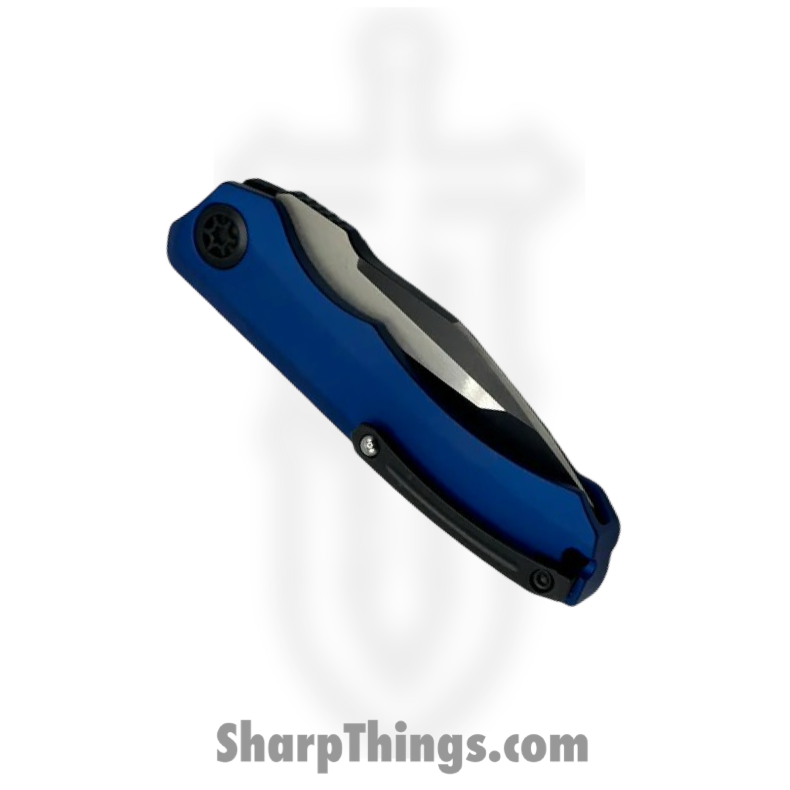 Heretic Knives - H100-10A-BLU - Wraith - Automatic Knife - Elmax Two Tone Tanto - 6061-T6 Aluminum/CF - Blue/Black - Image 4