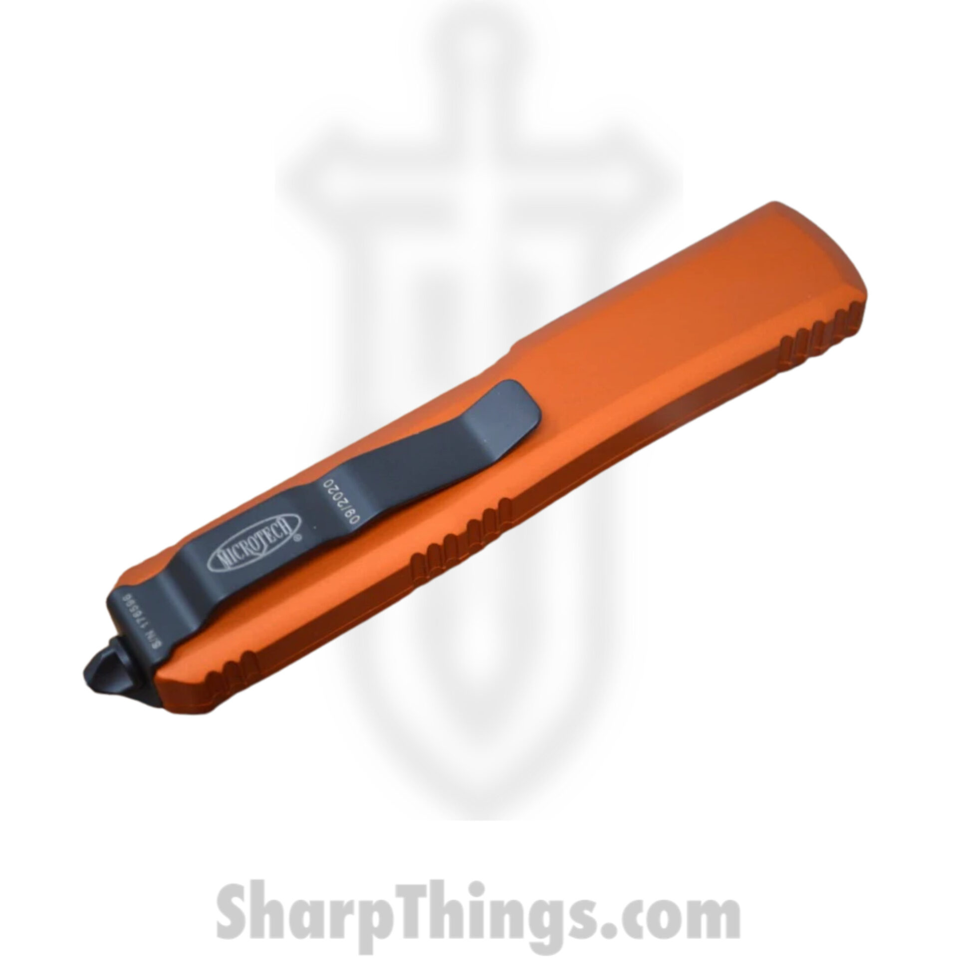 Microtech - 120-1OR - Ultratech - OTF Auto - Elmax Two Tone Bayonet - 6061-T6 Aluminum - Orange - Image 2