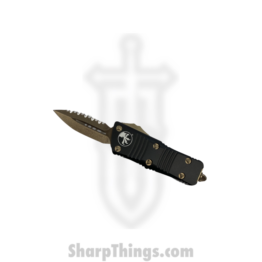 Microtech - 238-15 - Troodon Mini - OTF Auto - Elmax, M390, 204P Bronze Dagger - 6061-T6 Aluminum - Black