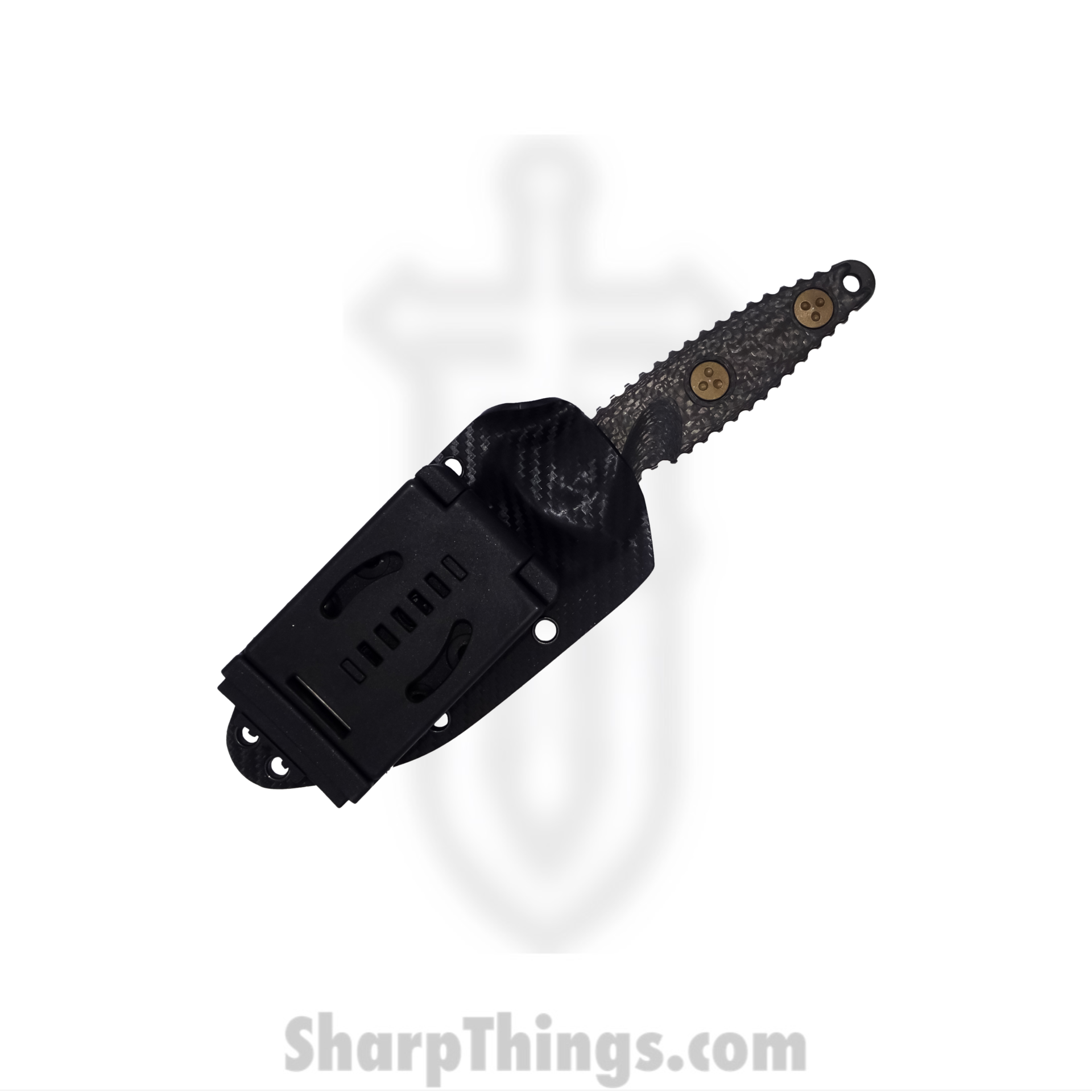 Microtech - 113M-2DLCCFS - Socom Alpha Mini - Fixed Blade Knife - M390 Coated Clip Point - Carbon Fiber - Black - Image 5