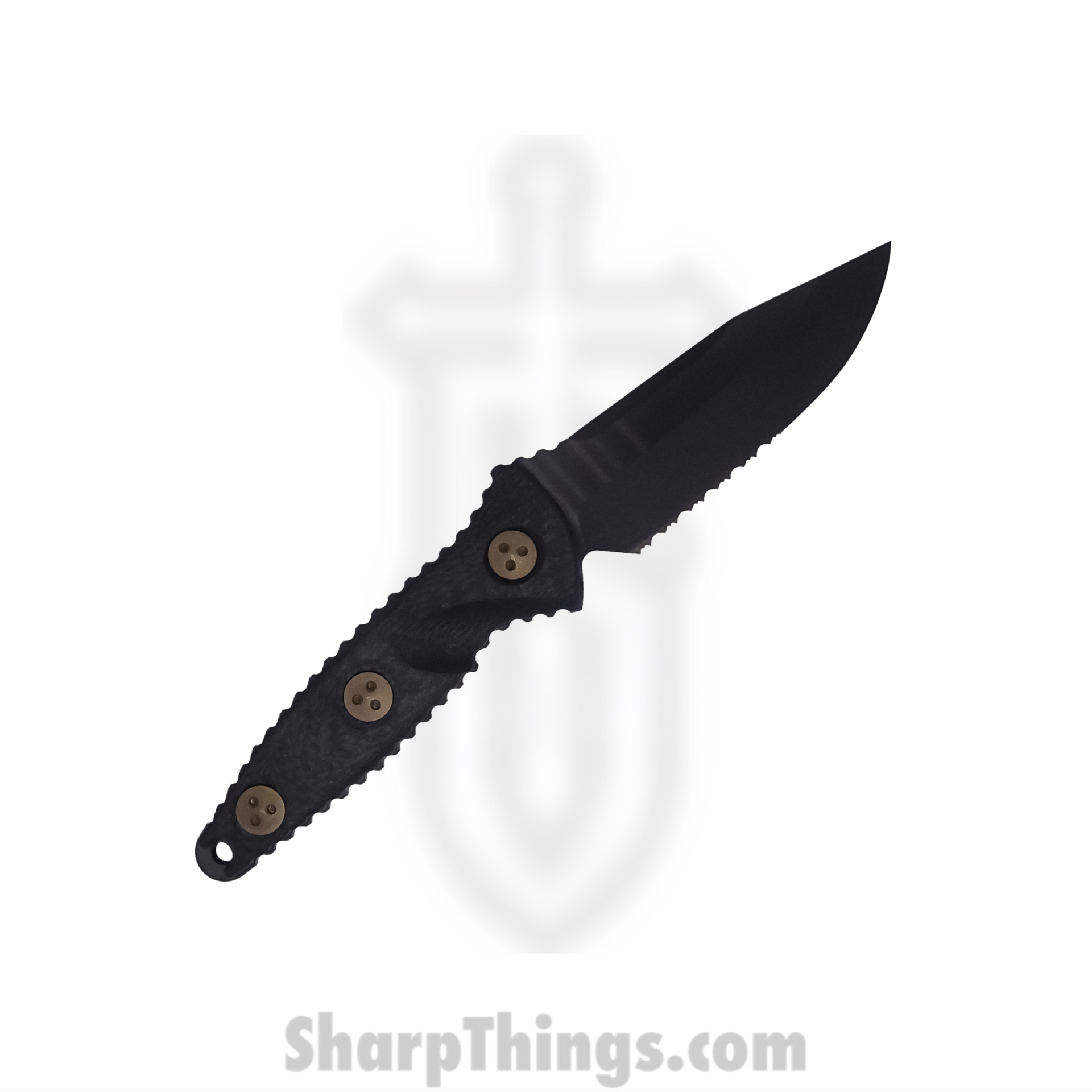 Microtech - 113M-2DLCCFS - Socom Alpha Mini - Fixed Blade Knife - M390 Coated Clip Point - Carbon Fiber - Black - Image 4