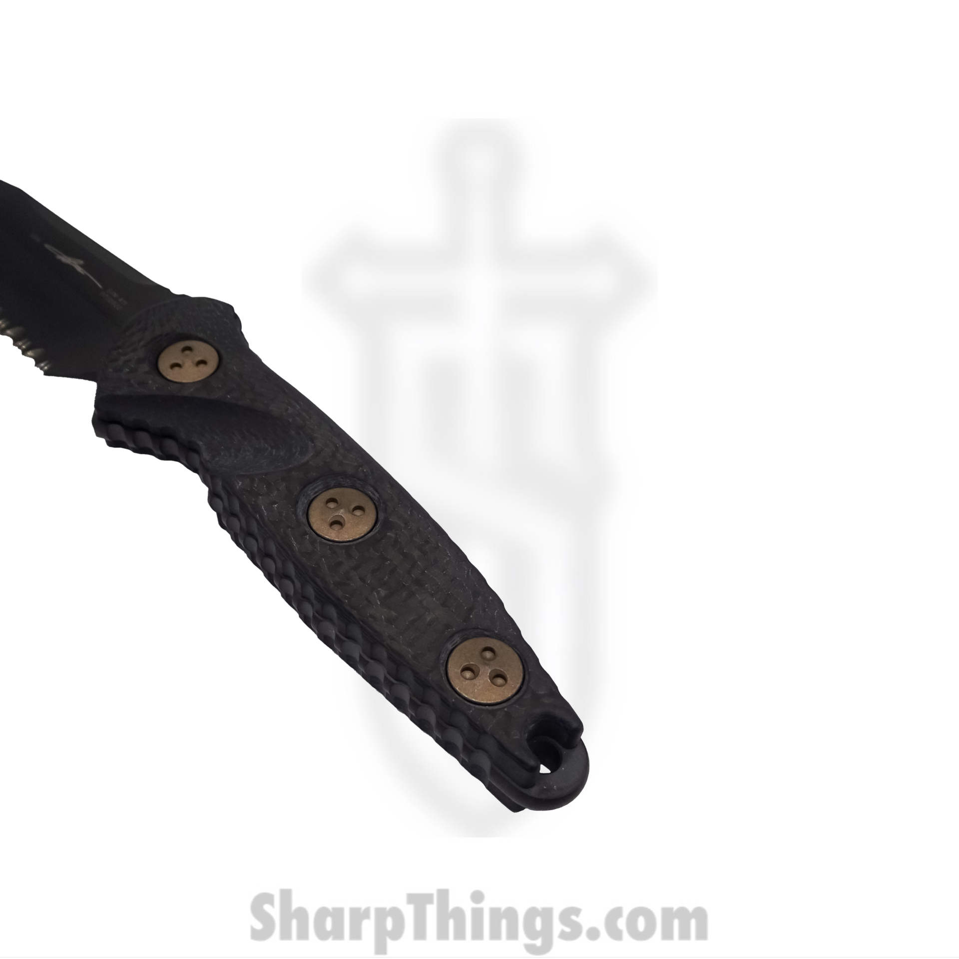 Microtech - 113M-2DLCCFS - Socom Alpha Mini - Fixed Blade Knife - M390 Coated Clip Point - Carbon Fiber - Black - Image 3