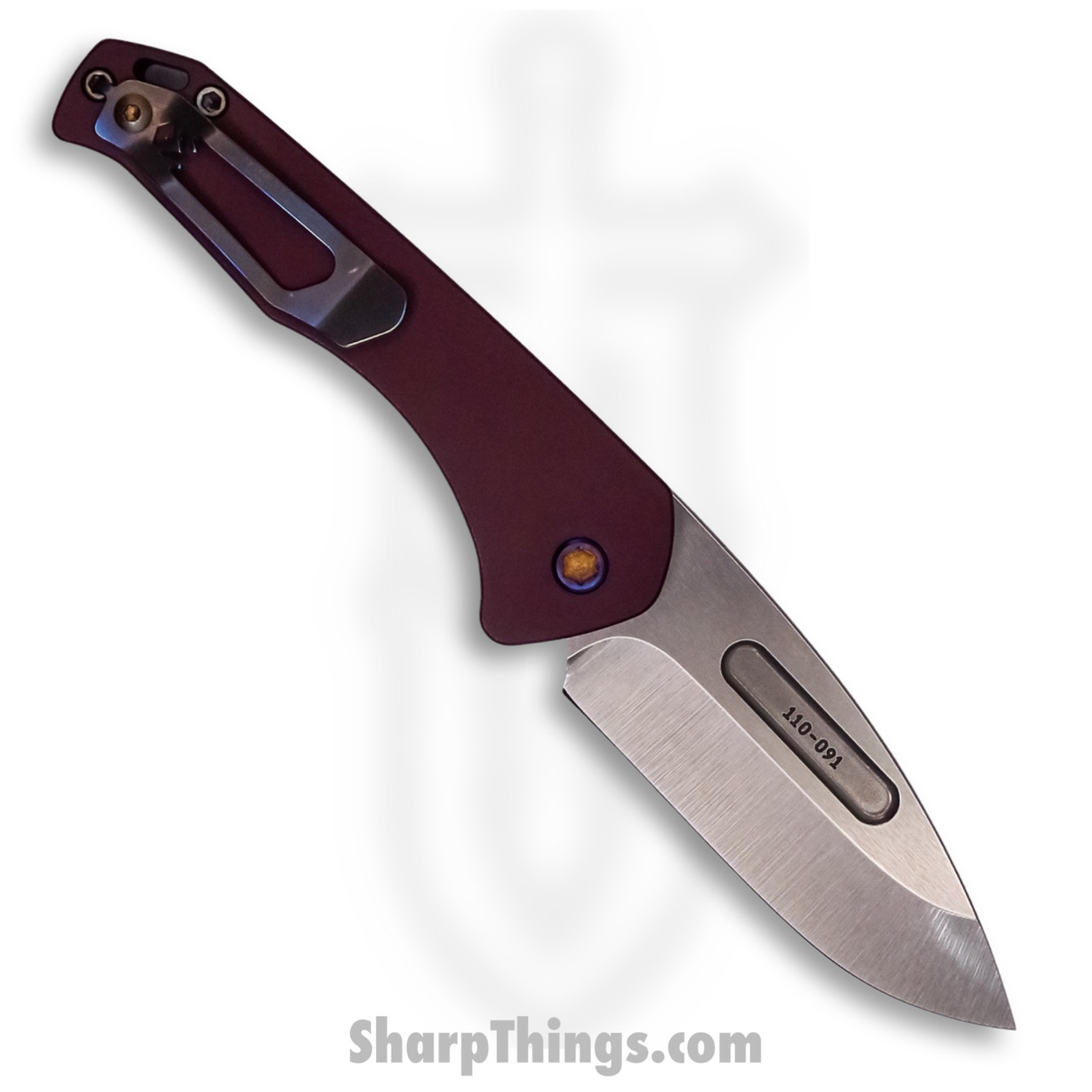 Medford Knife - MK206STD-41AR-TFCF-Q4 - Praetorian Swift Auto Drop Point Flipper - Tumbled S35VN - Red - Image 4