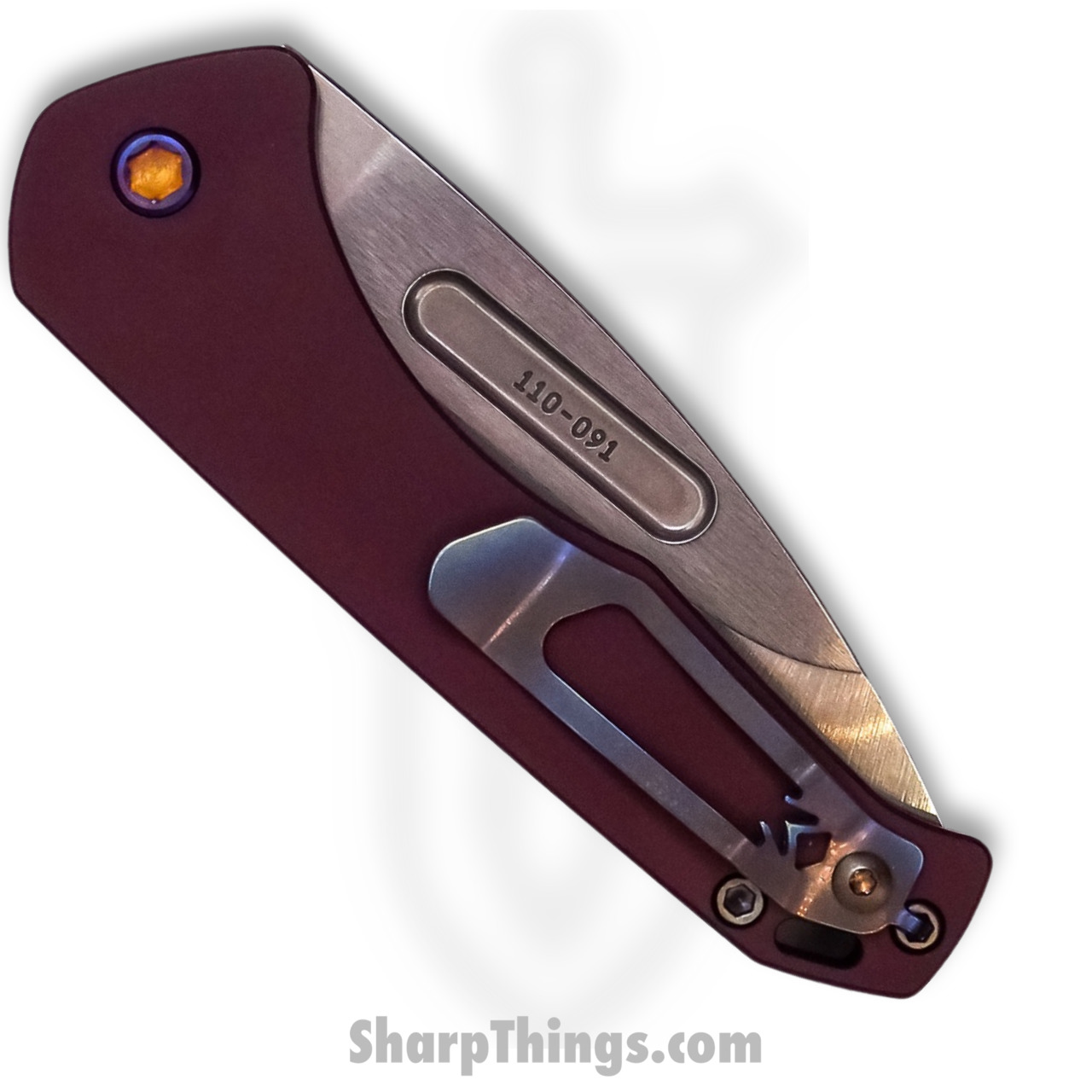Medford Knife - MK206STD-41AR-TFCF-Q4 - Praetorian Swift Auto Drop Point Flipper - Tumbled S35VN - Red - Image 3
