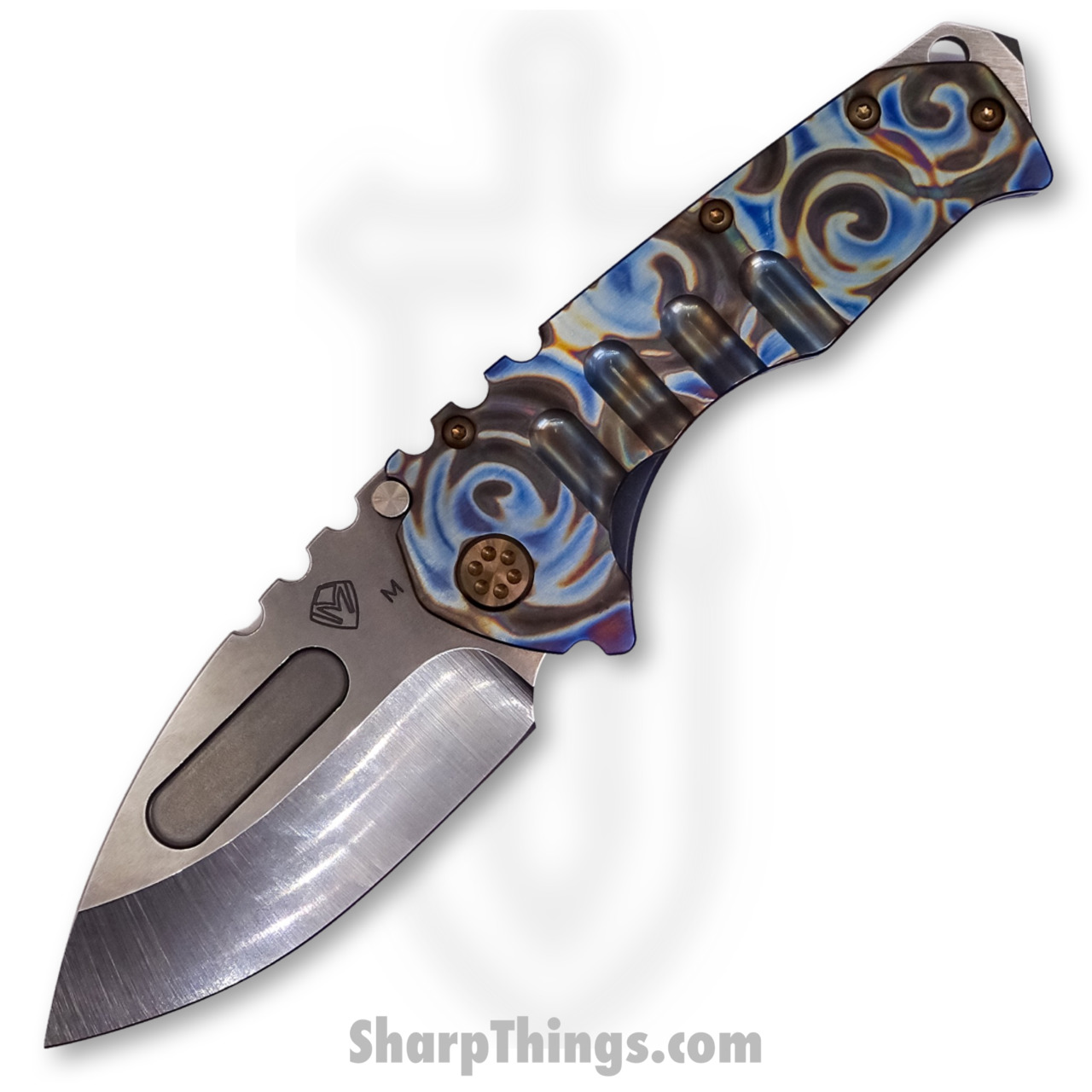 Medford Knife - MK012MTD-03A2-T1CF-BN - Praetorian "T" Drop Point Folder - Magnacut Tumbled - "Starry Night Blue"