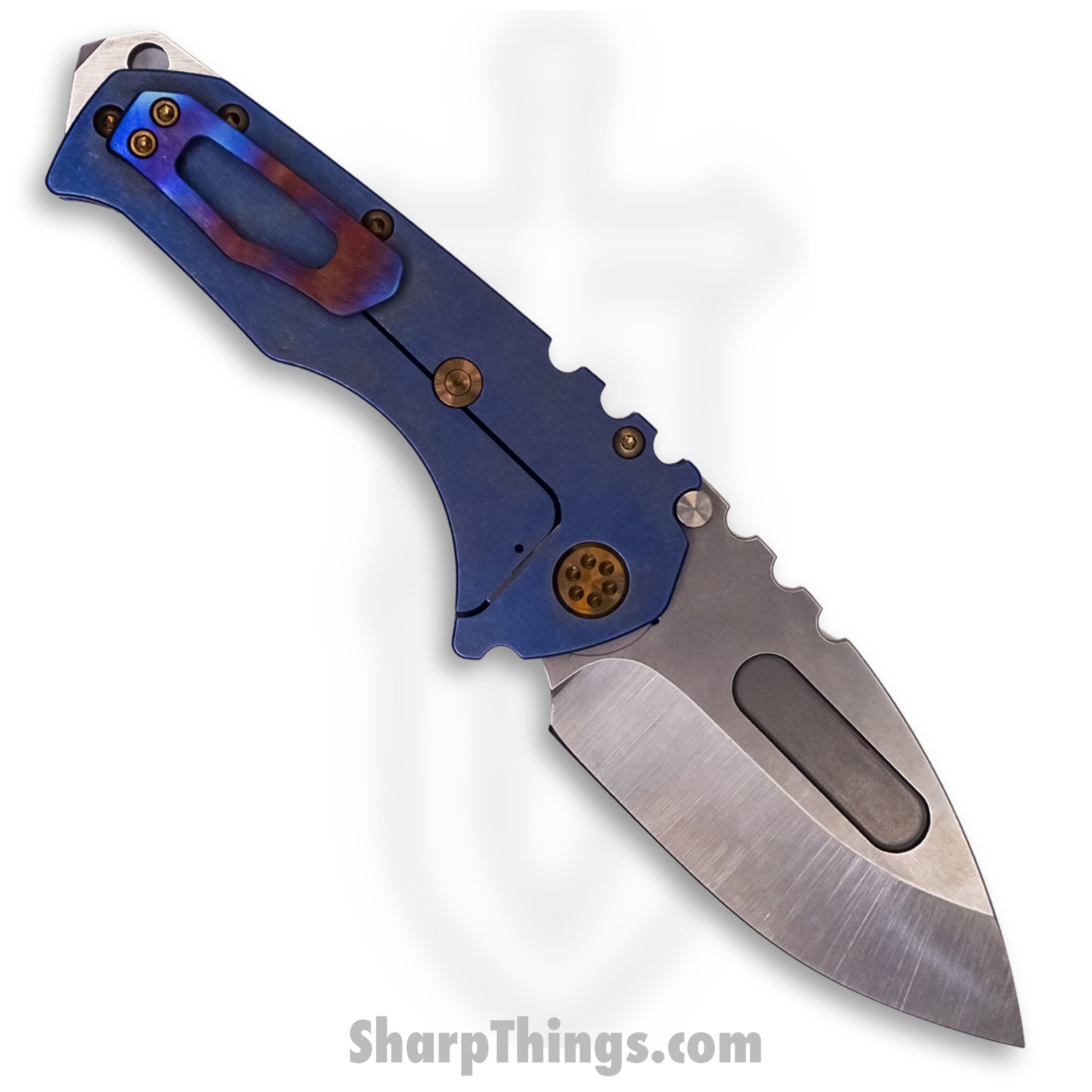 Medford Knife - MK012MTD-03A2-T1CF-BN - Praetorian "T" Drop Point Folder - Magnacut Tumbled - "Starry Night Blue" - Image 5