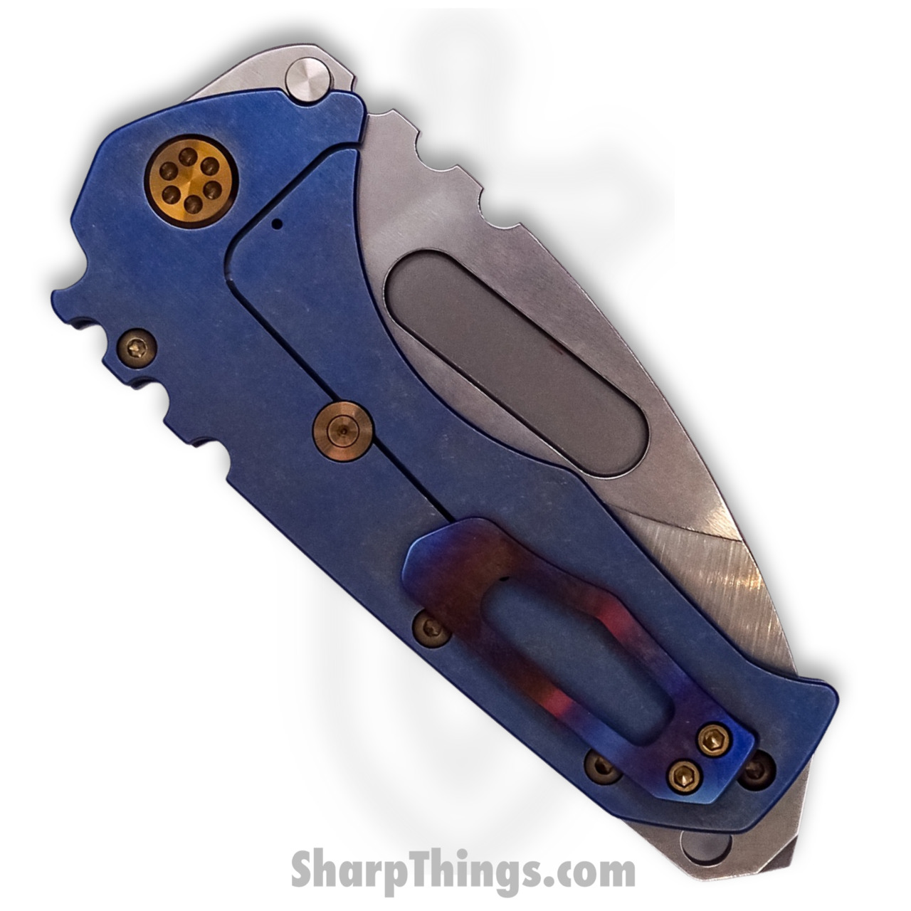 Medford Knife - MK012MTD-03A2-T1CF-BN - Praetorian "T" Drop Point Folder - Magnacut Tumbled - "Starry Night Blue" - Image 3