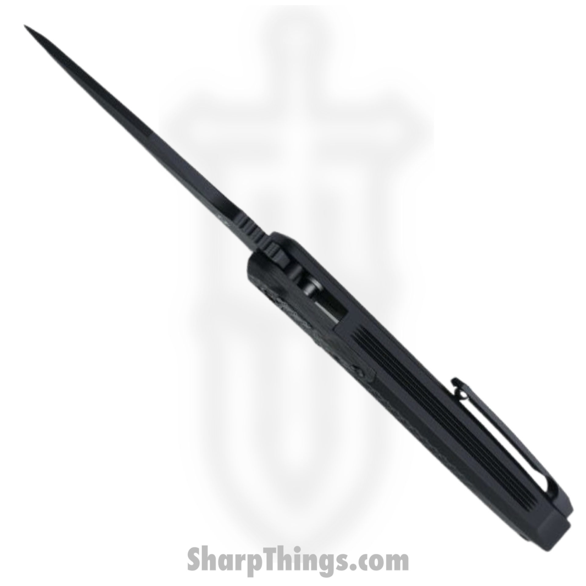Heretic Knives - H000-4A-T - Wraith - Automatic Knife - Elmax Coated Drop Point - 6061-T6 Aluminum/CF - Black - Image 2