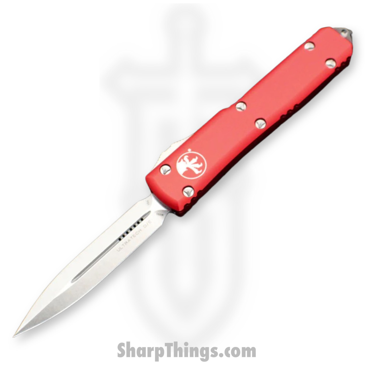 Microtech - 122-4RD - Ultratech OTF D/E Satin Dagger - 6061-T6 Aluminum - Red