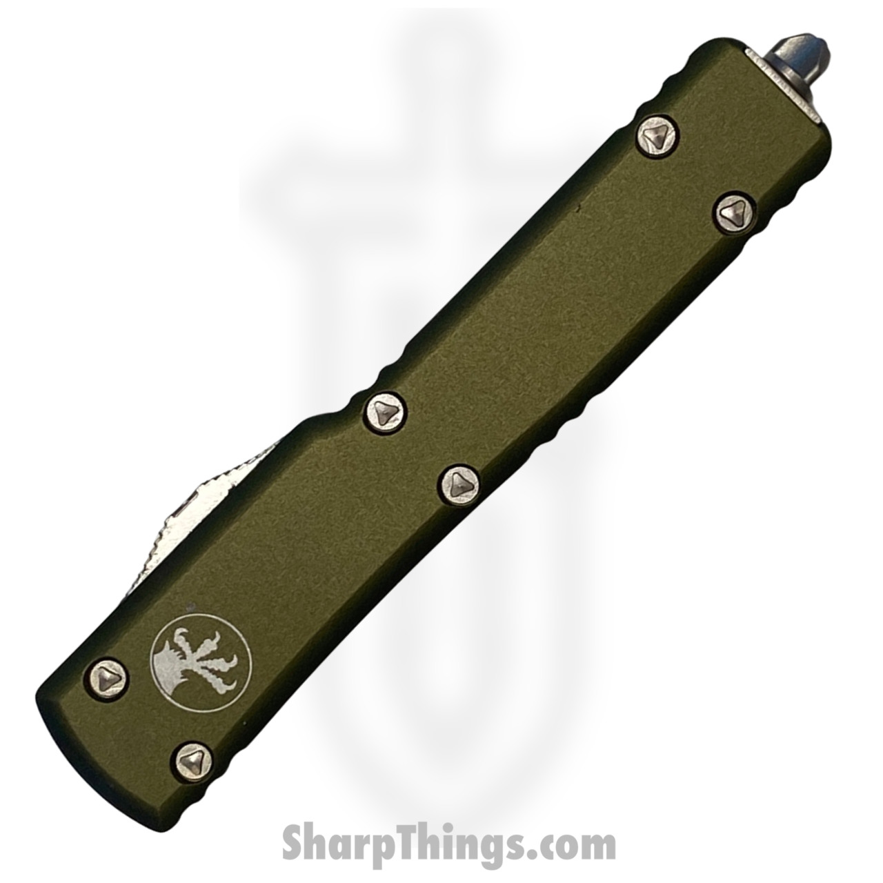 Microtech - 149-12OD - UTX-70 - OTF Auto - Elmax, M390, 204P Stonewash Tanto - 6061-T6 Aluminum - OD Green - Image 4