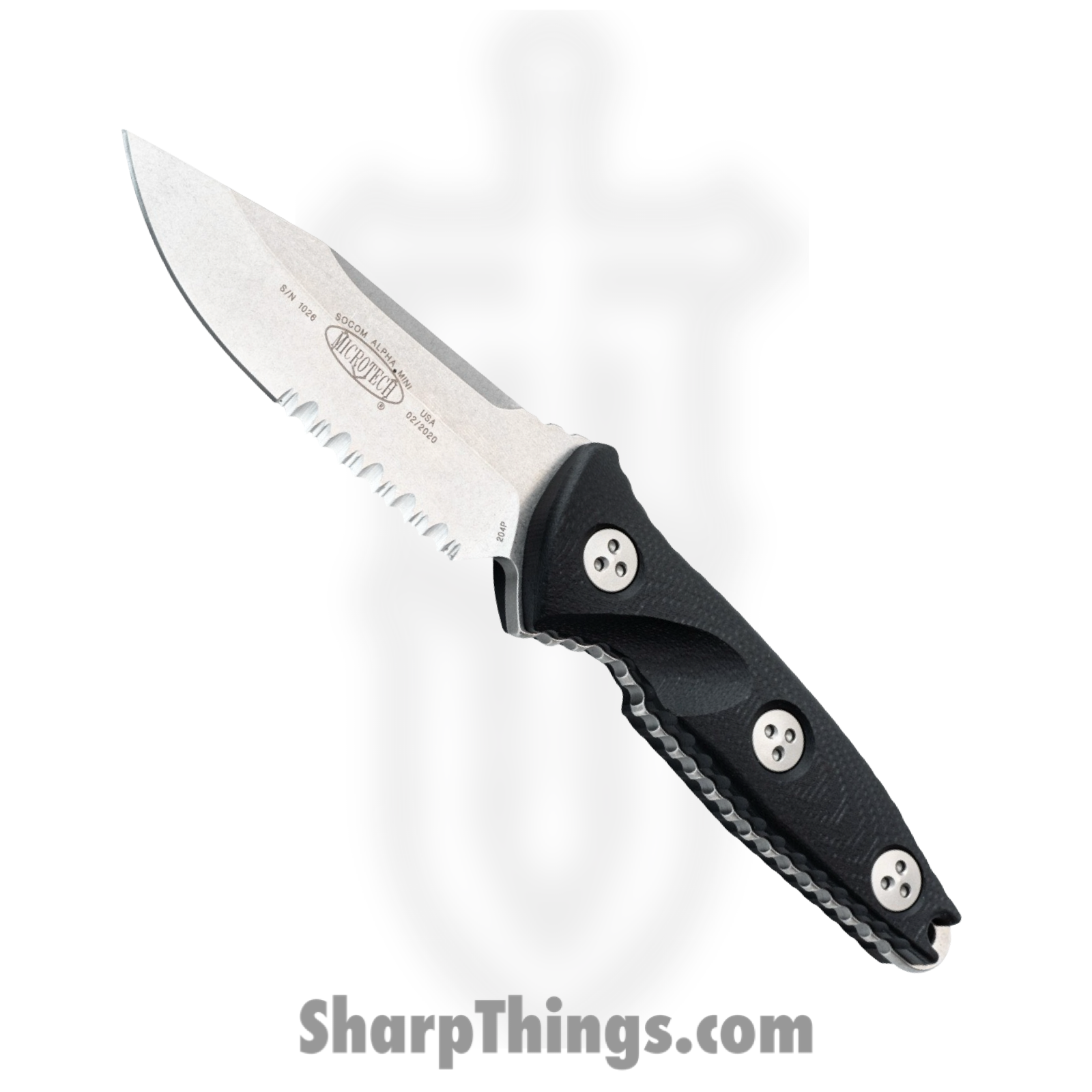 Microtech - 113M-11 - Socom Alpha Mini - Fixed Blade Knife - Elmax, M390, 204P Stonewash Clip Point - G10 - Black