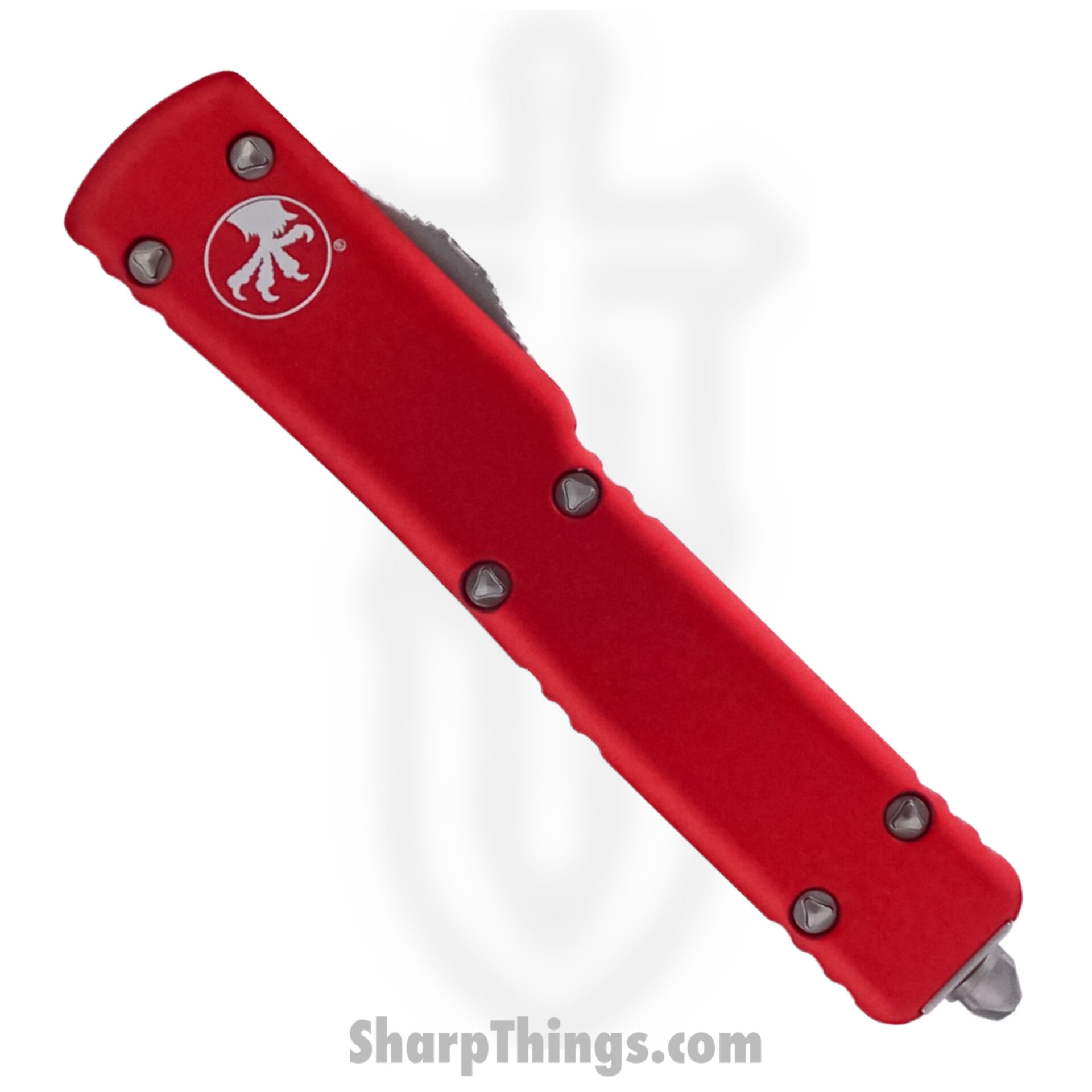 Microtech - 148-4RD - UTX-70 - OTF Auto - M390 Satin Drop Point - 6061-T6 Aluminum - Red - Image 3
