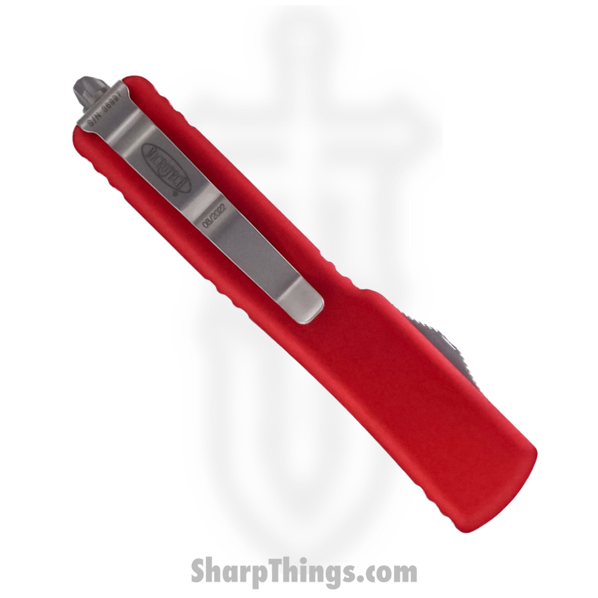 Microtech - 148-4RD - UTX-70 - OTF Auto - M390 Satin Drop Point - 6061-T6 Aluminum - Red - Image 4