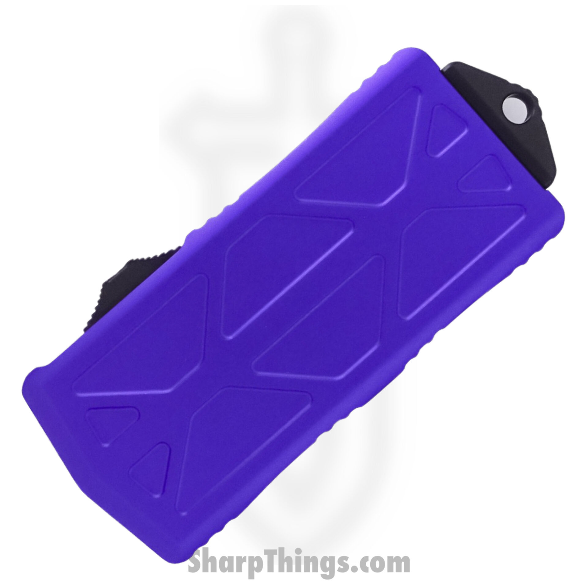 Microtech - 157-1PU - Exocet - OTF Auto - Elmax, M390, 204P Coated Dagger - 6061-T6 Aluminum - Purple - Image 4