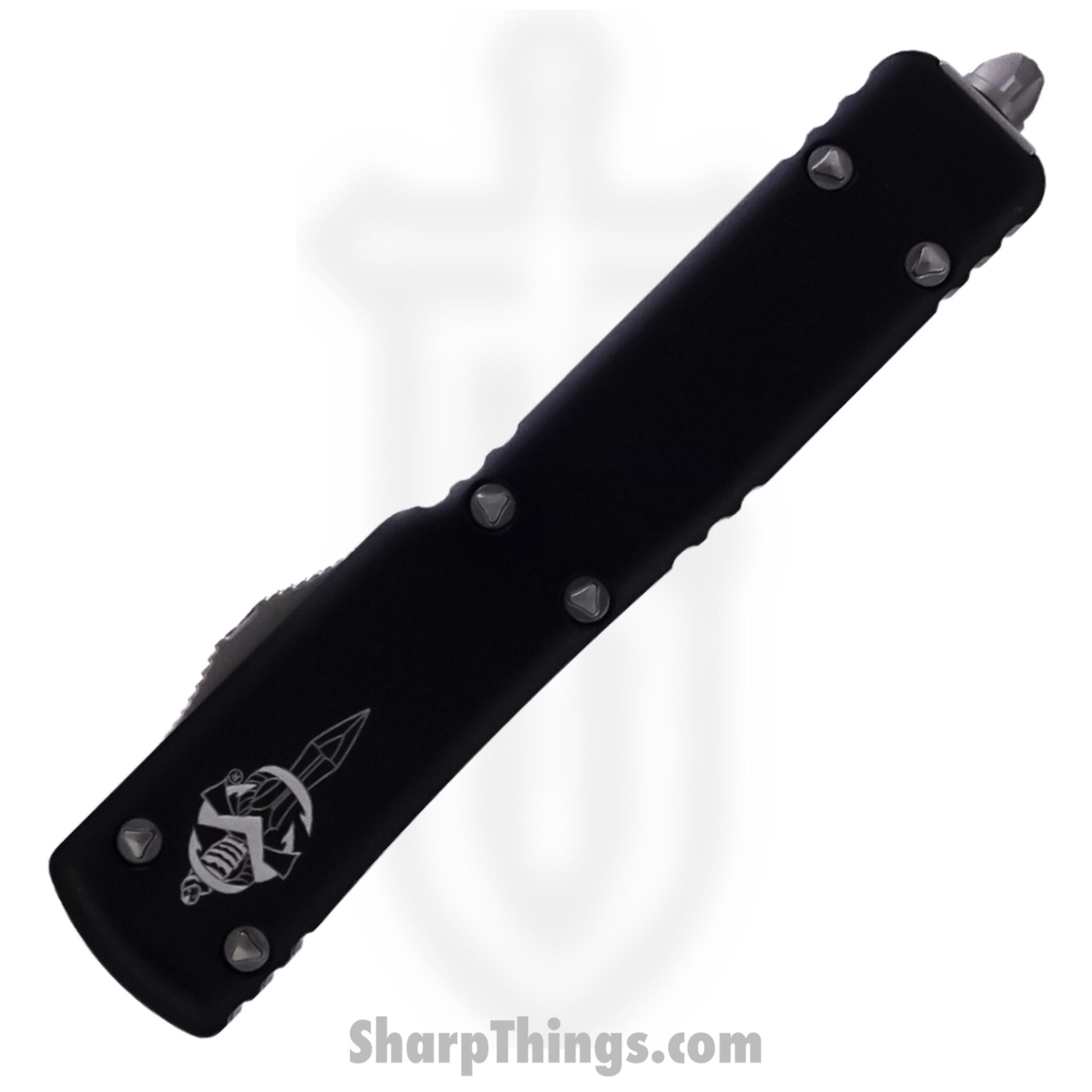 Microtech - 419-10S - UTX-70 Signature Series - OTF Auto - M390 Stonewash Hellhound - 6061-T6 Aluminum - Black - Image 3