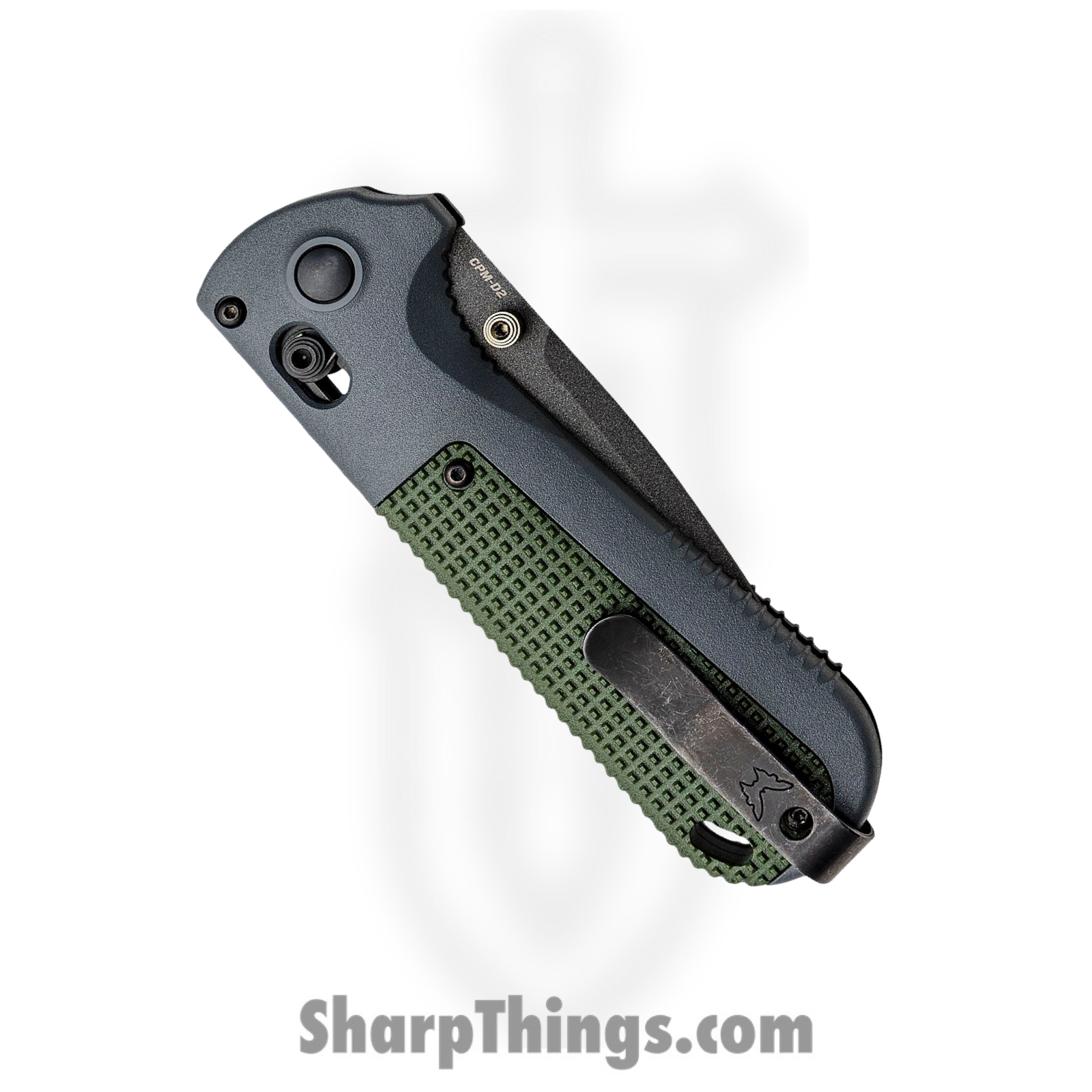 Benchmade - 430SBK - Redoubt - Folding Knife - D2 Coated Drop Point P/S - Grivory - Gray Green - Image 3