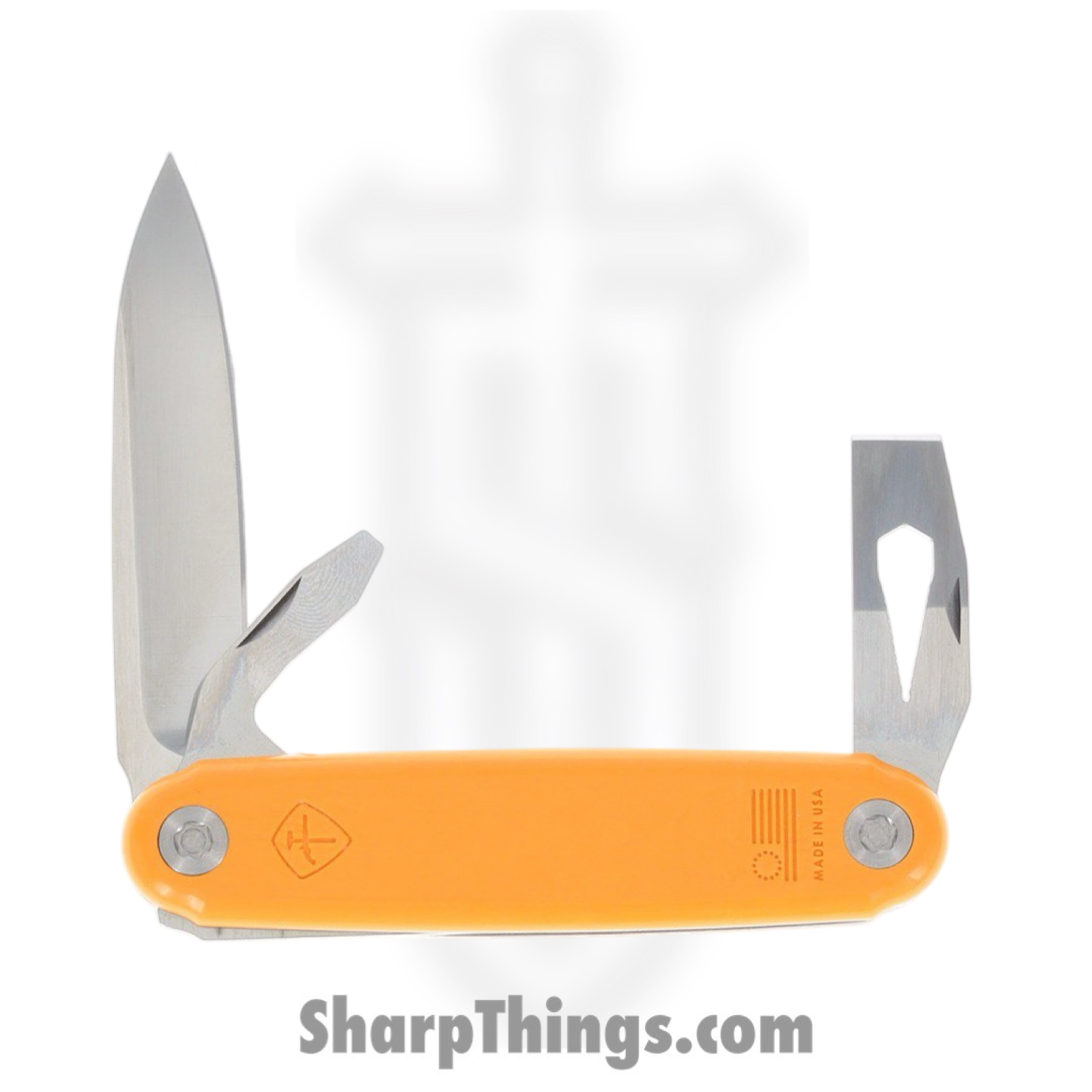 ASK Knives - ASK-001 - Jefferson - Folding Knife - Stainless Satin Drop Point - Plastic - Orange - Image 3