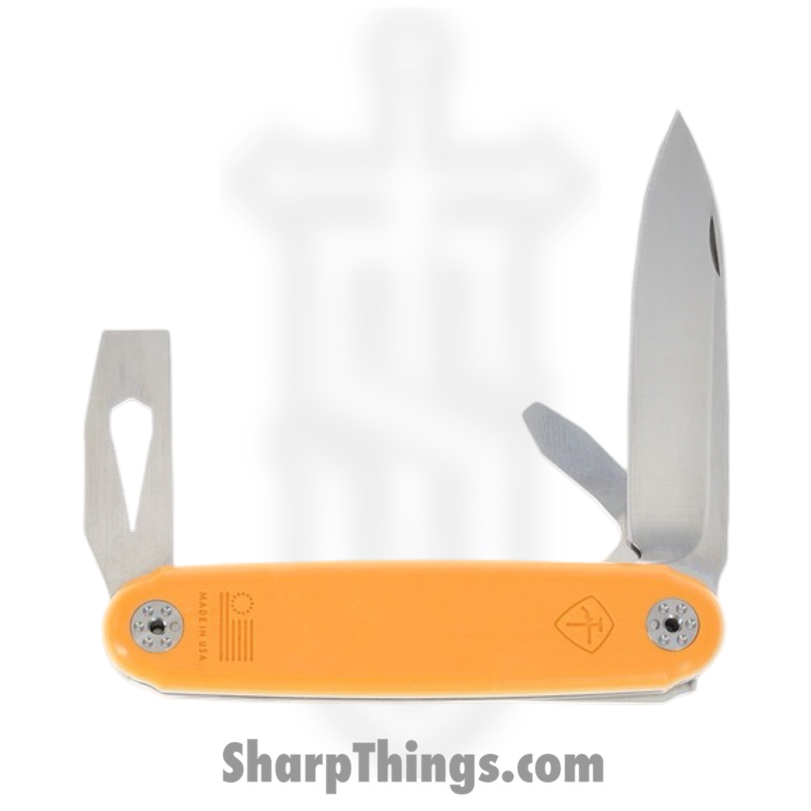 ASK Knives - ASK-001 - Jefferson - Folding Knife - Stainless Satin Drop Point - Plastic - Orange - Image 4