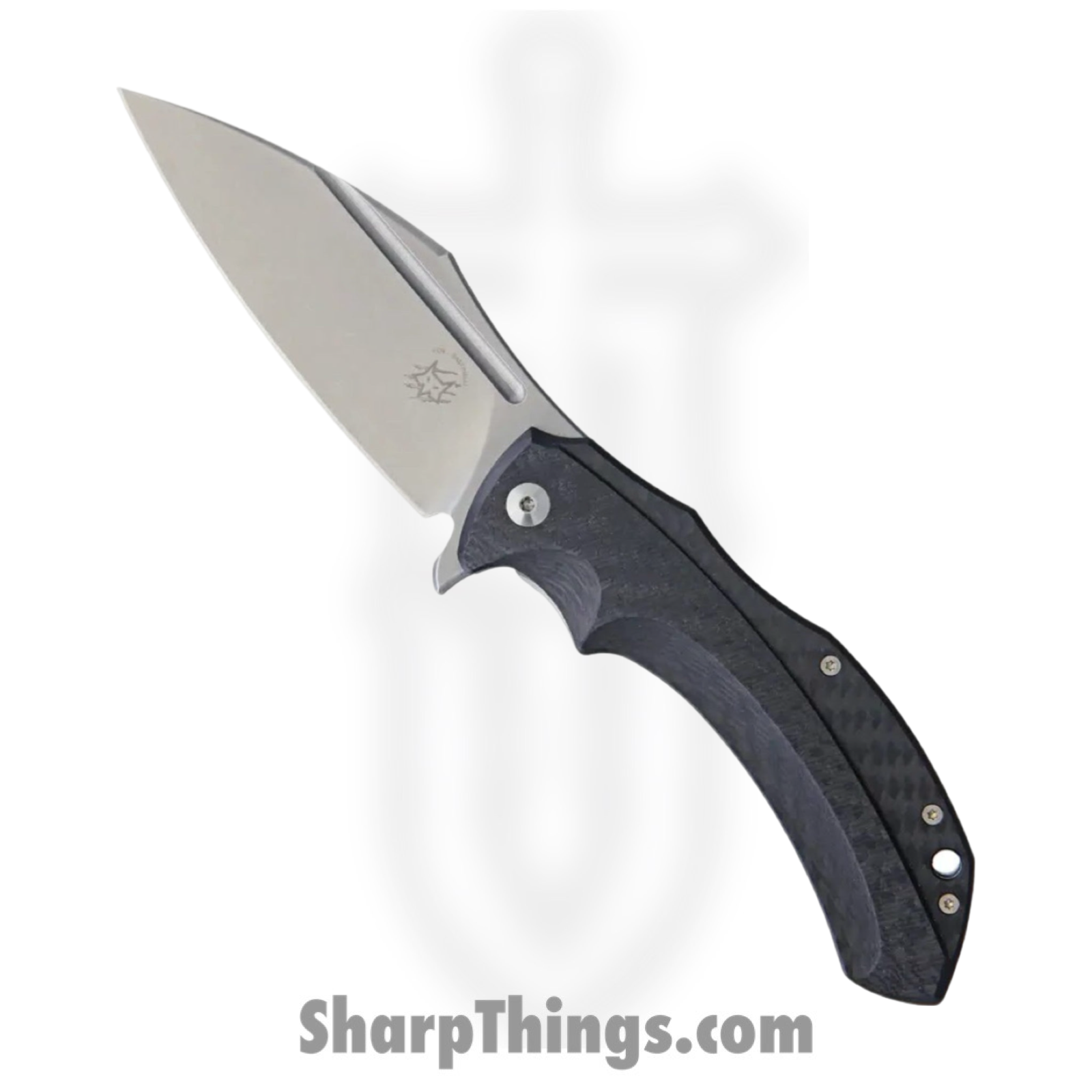 Bastinelli Creations - BAS216 - Shadow - Folding Knife - ELMAX Stonewash Full Tang - Carbon Fiber - Black