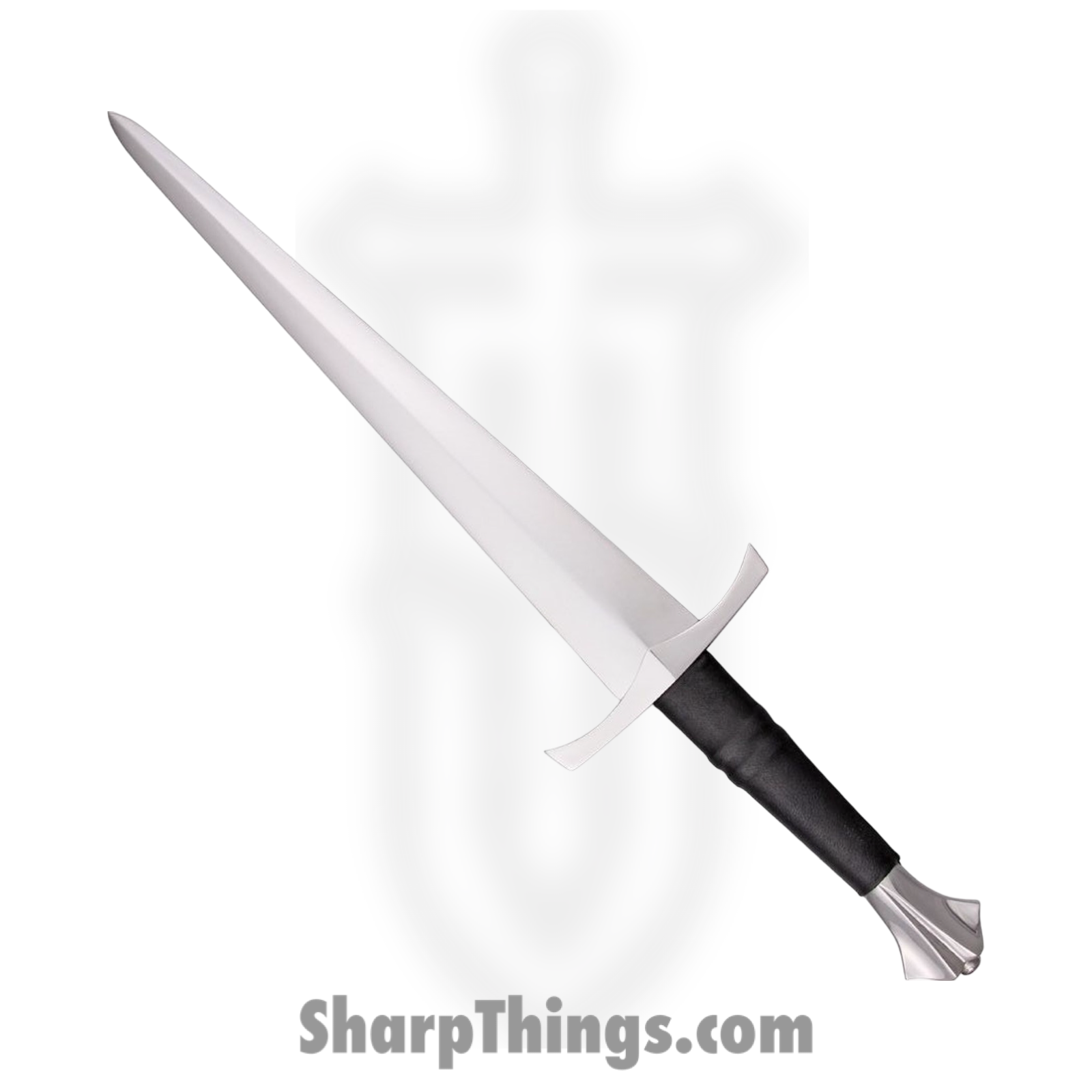 Cold Steel - CS88ITD - Italian Dagger - Fixed Blade Knife - Carbon Steel Satin Dagger - Leather Wood - Black