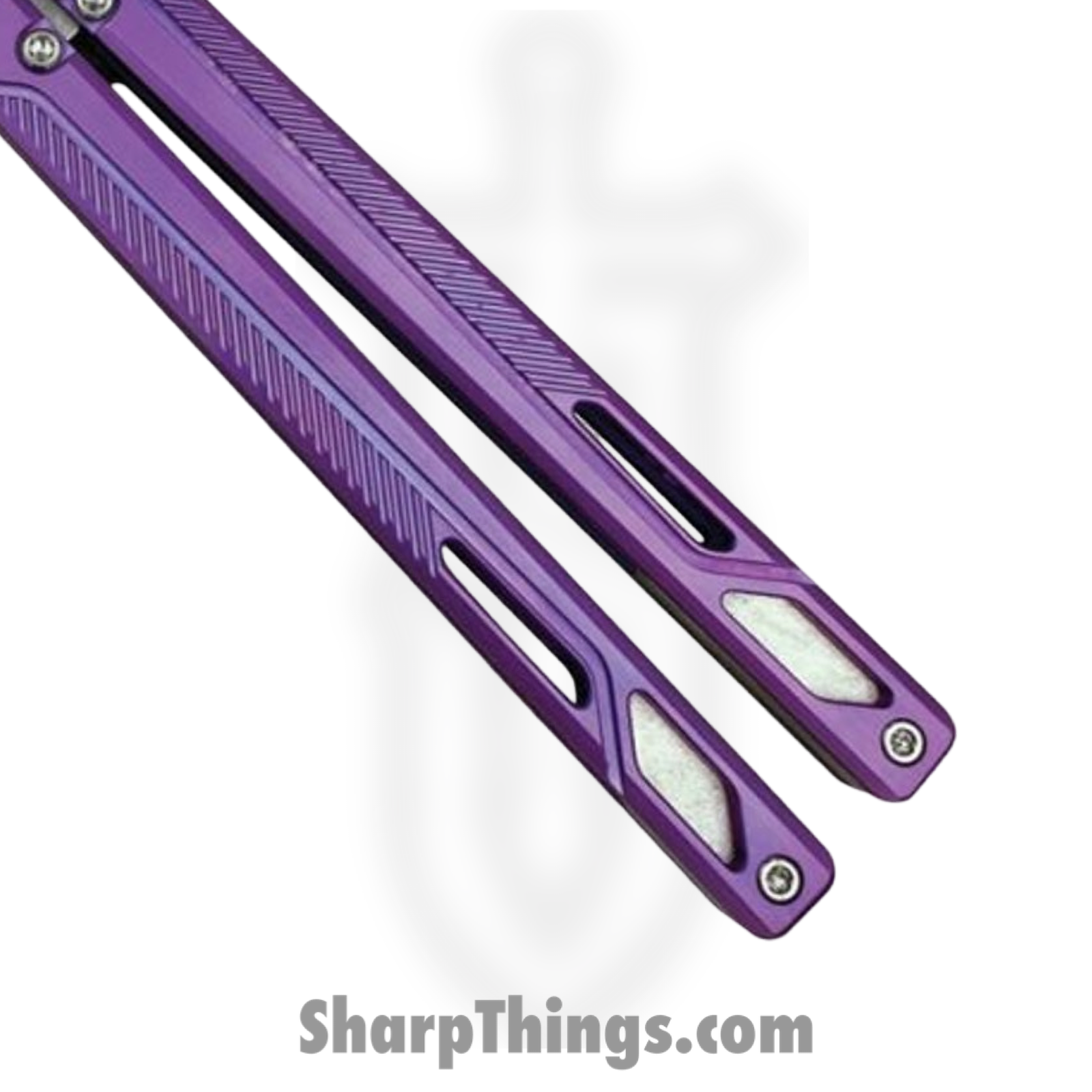 EOS - EOS072 - Serpent - Balisong - CTS-XHP Stonewash Drop Point - Titanium - Purple - Image 3