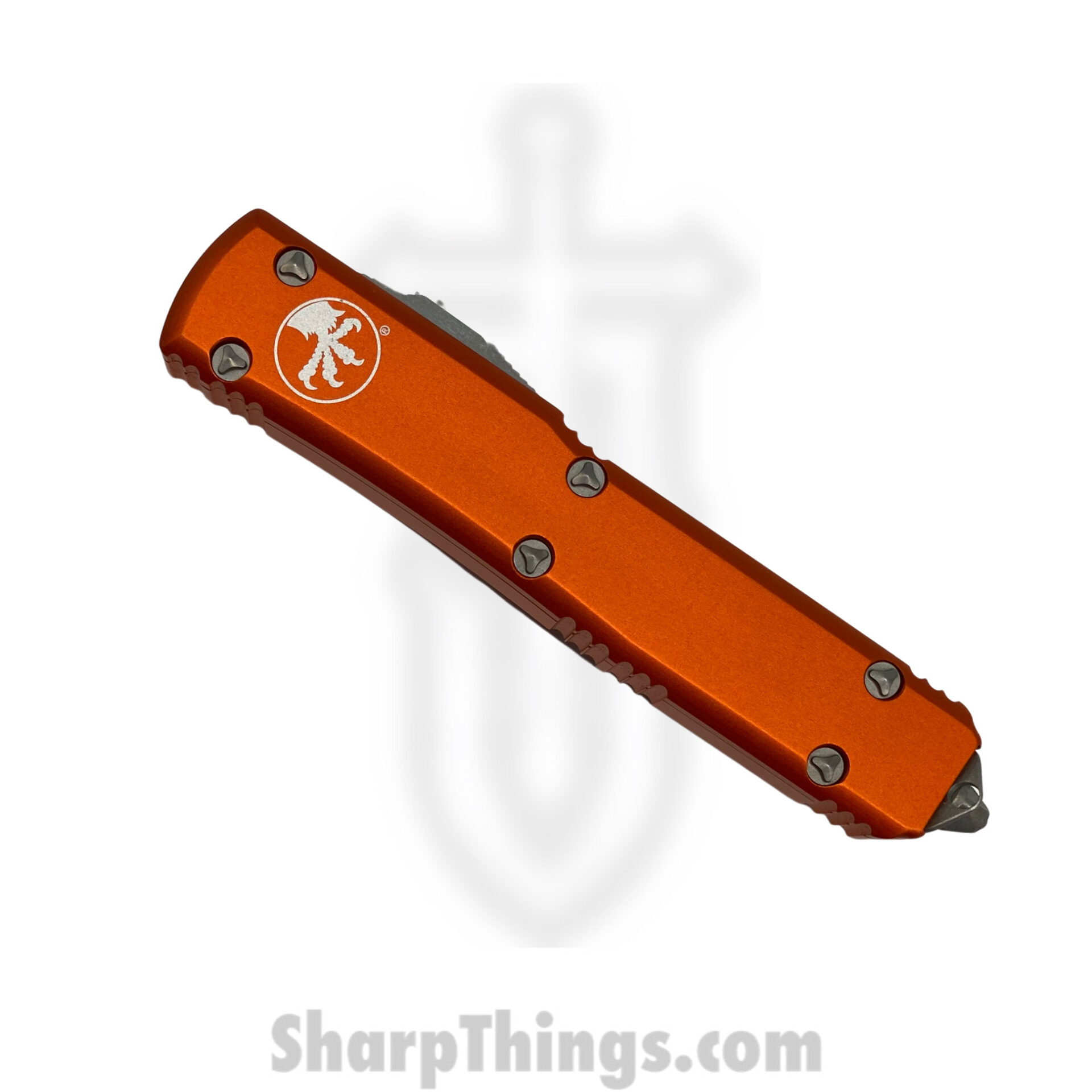 Microtech - 122-10APOR - Ultratech - OTF Auto - Elmax, M390, 204P Apocalyptic Dagger - 6061-T6 Aluminum - Orange - Image 4