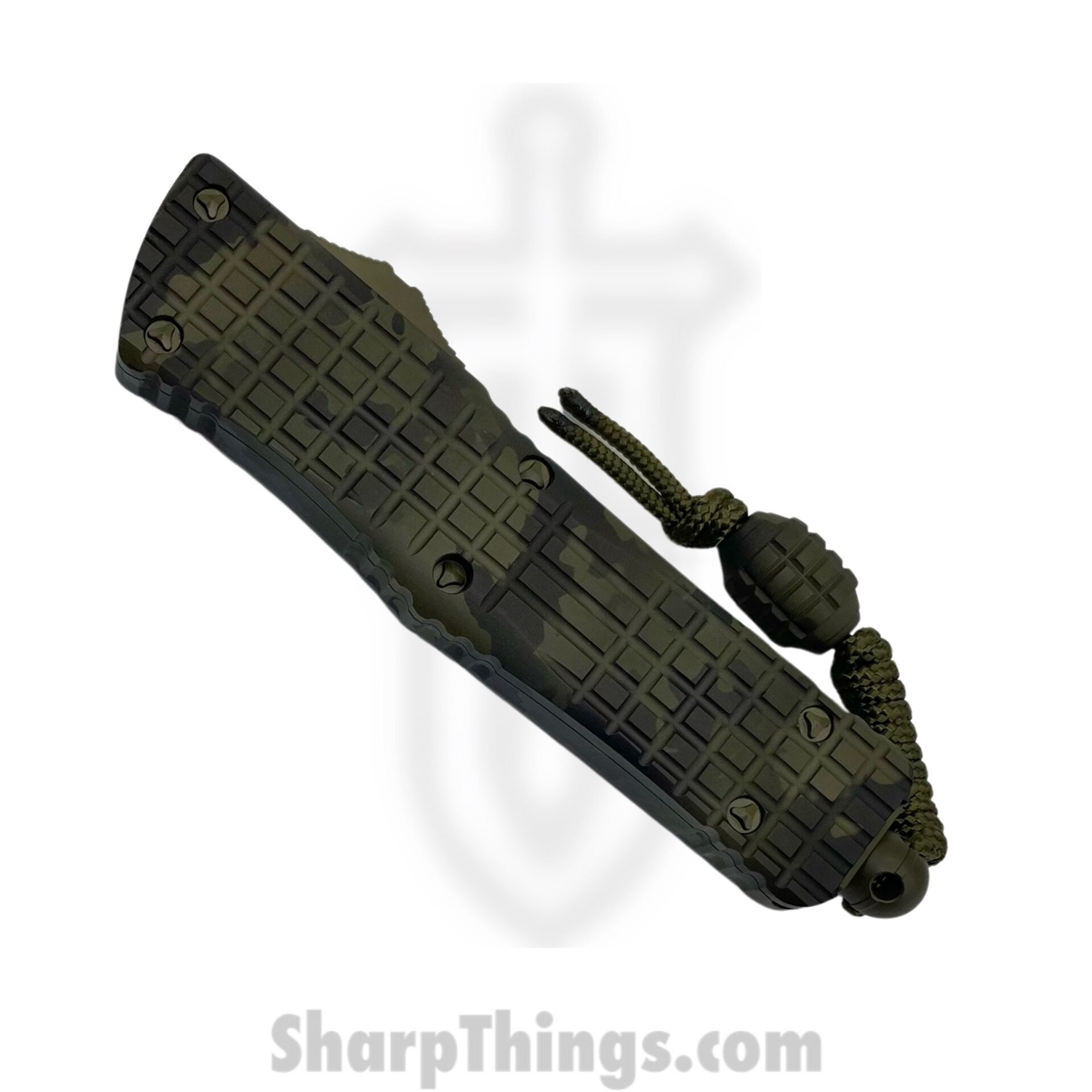 Microtech - 142-3FROCS - Combat Troodon - OTF Auto - M390 Coated Dagger - 6061-T6 Aluminum/Frag - OD Green Camo - Image 4
