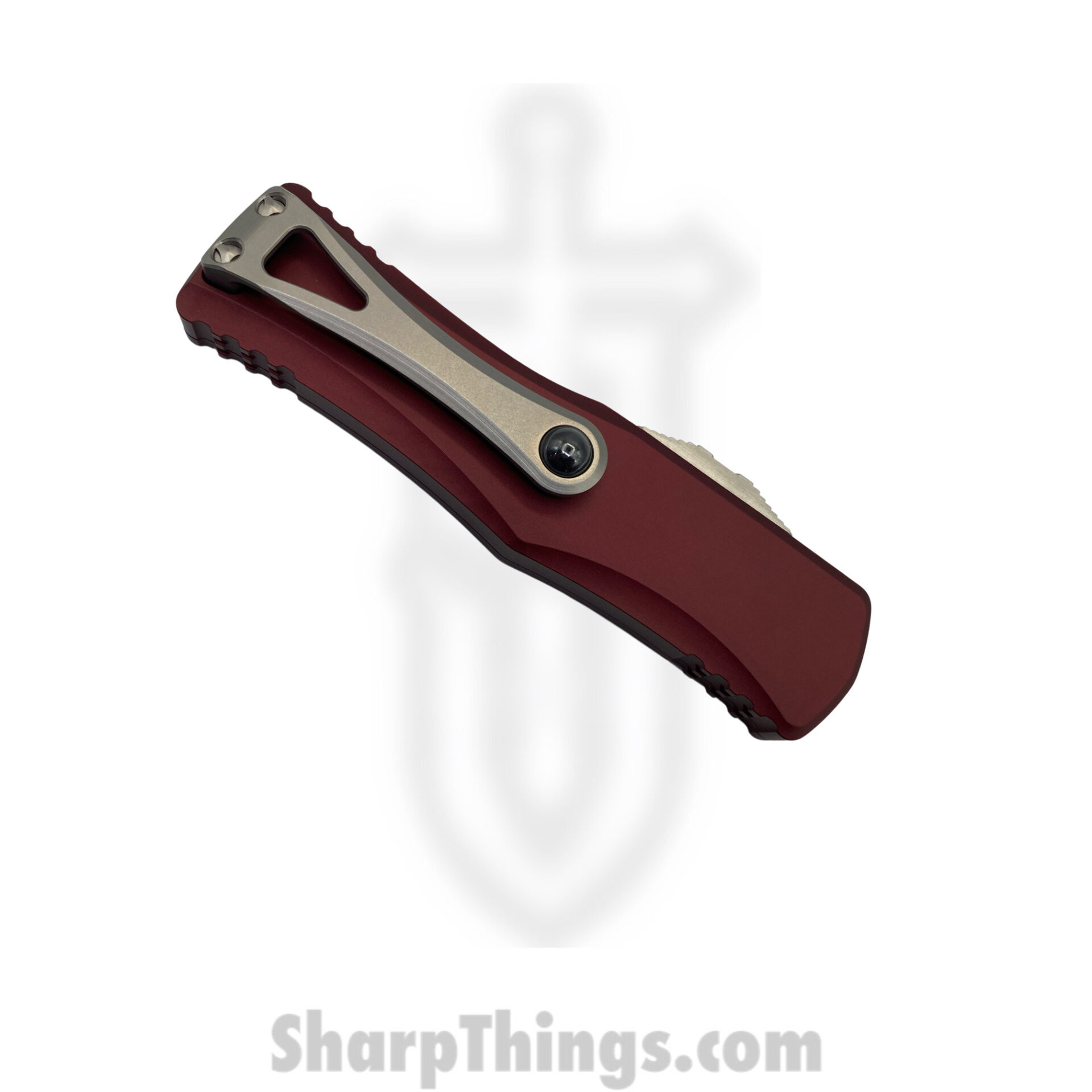Microtech - 703-10MR - Hera - OTF Auto - Elmax, M390, 204P Stonewash Drop Point - 6061-T6 Aluminum - Merlot - Image 3