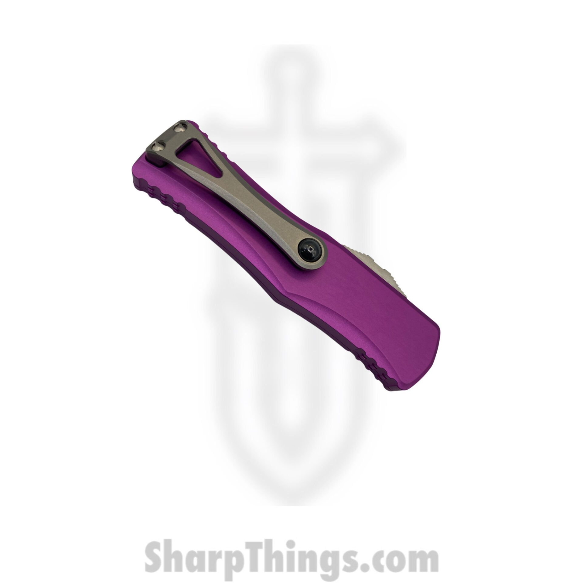 Microtech - 703-10VI - Hera - OTF Auto - Elmax, M390, 204P Stonewash Drop Point - 6061-T6 Aluminum - Violet - Image 2