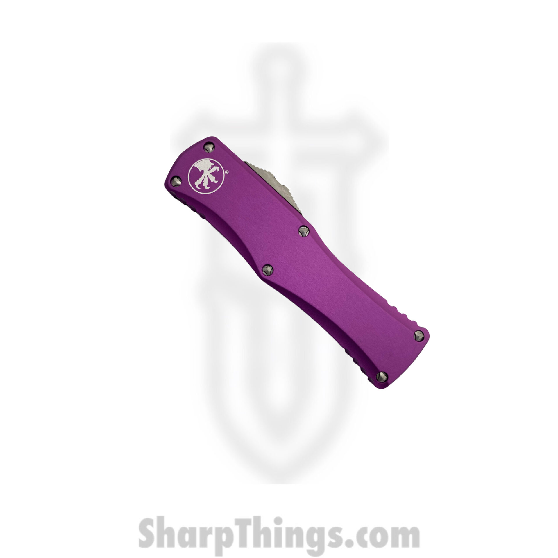 Microtech - 703-10VI - Hera - OTF Auto - Elmax, M390, 204P Stonewash Drop Point - 6061-T6 Aluminum - Violet - Image 4
