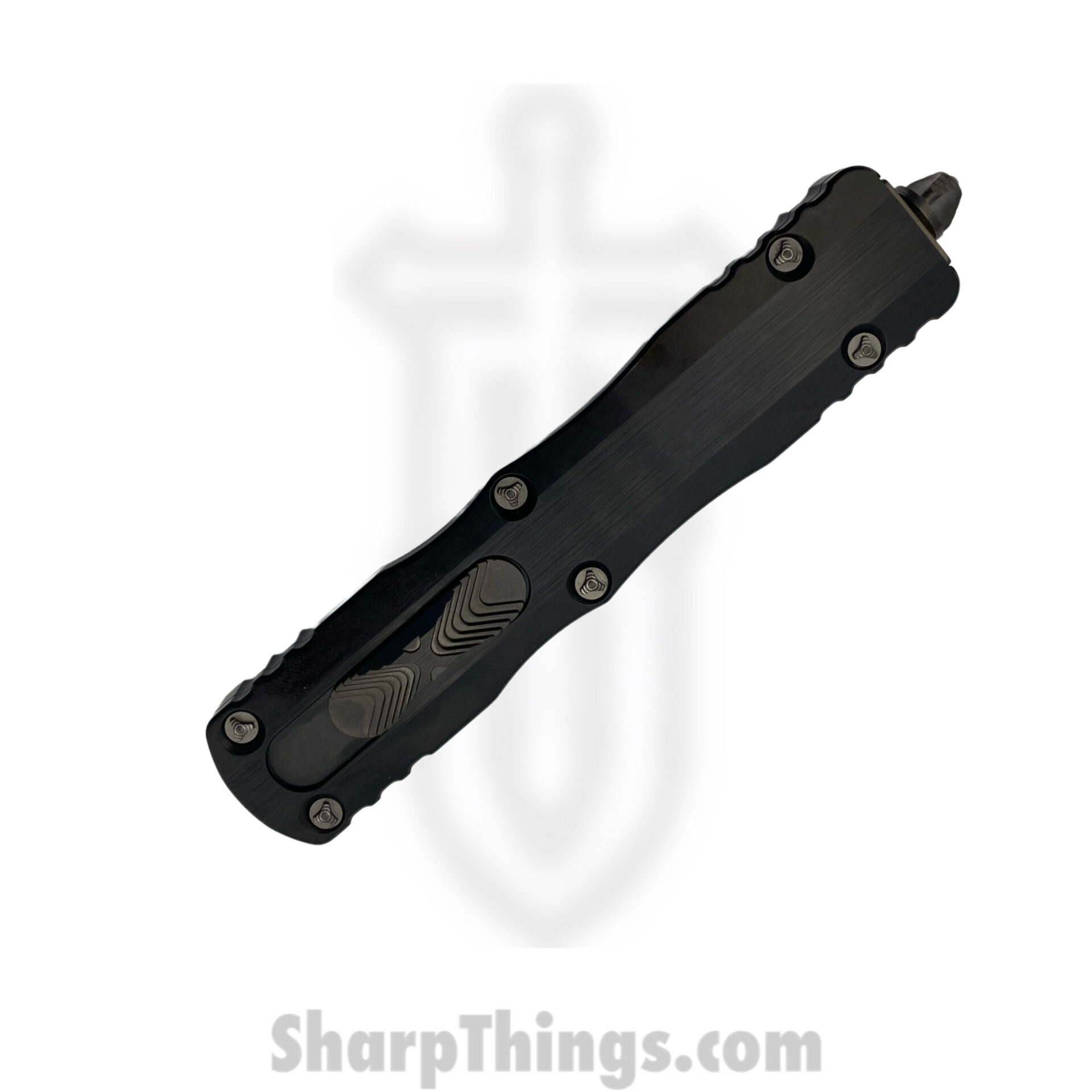 Microtech - 509-MCK - Marfione Custom Dirac Delta - DLC Diamondwash Double Edge - Hefted Black - DLC Ringed HW - Image 2