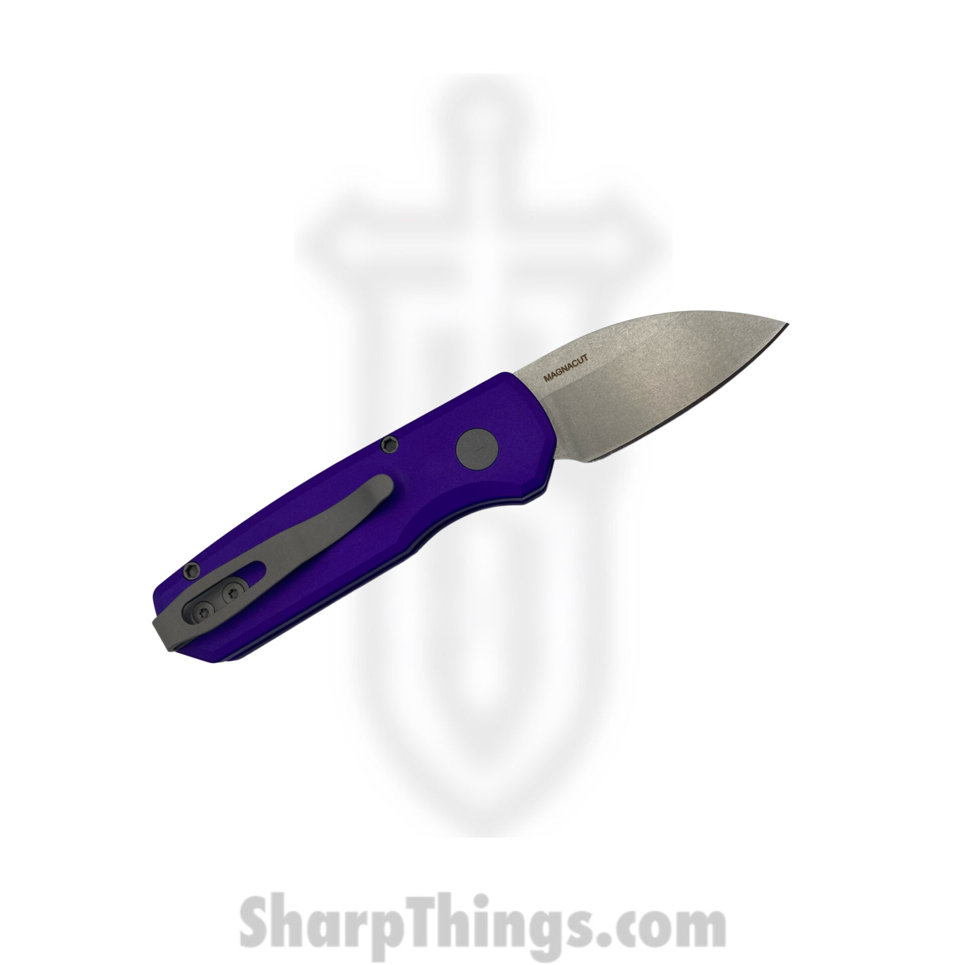 ProTech - R5301-Purple - Runt 5 - Automatic Knife - Magnacut Stonewash Wharncliffe - Aluminum - Purple - Image 4