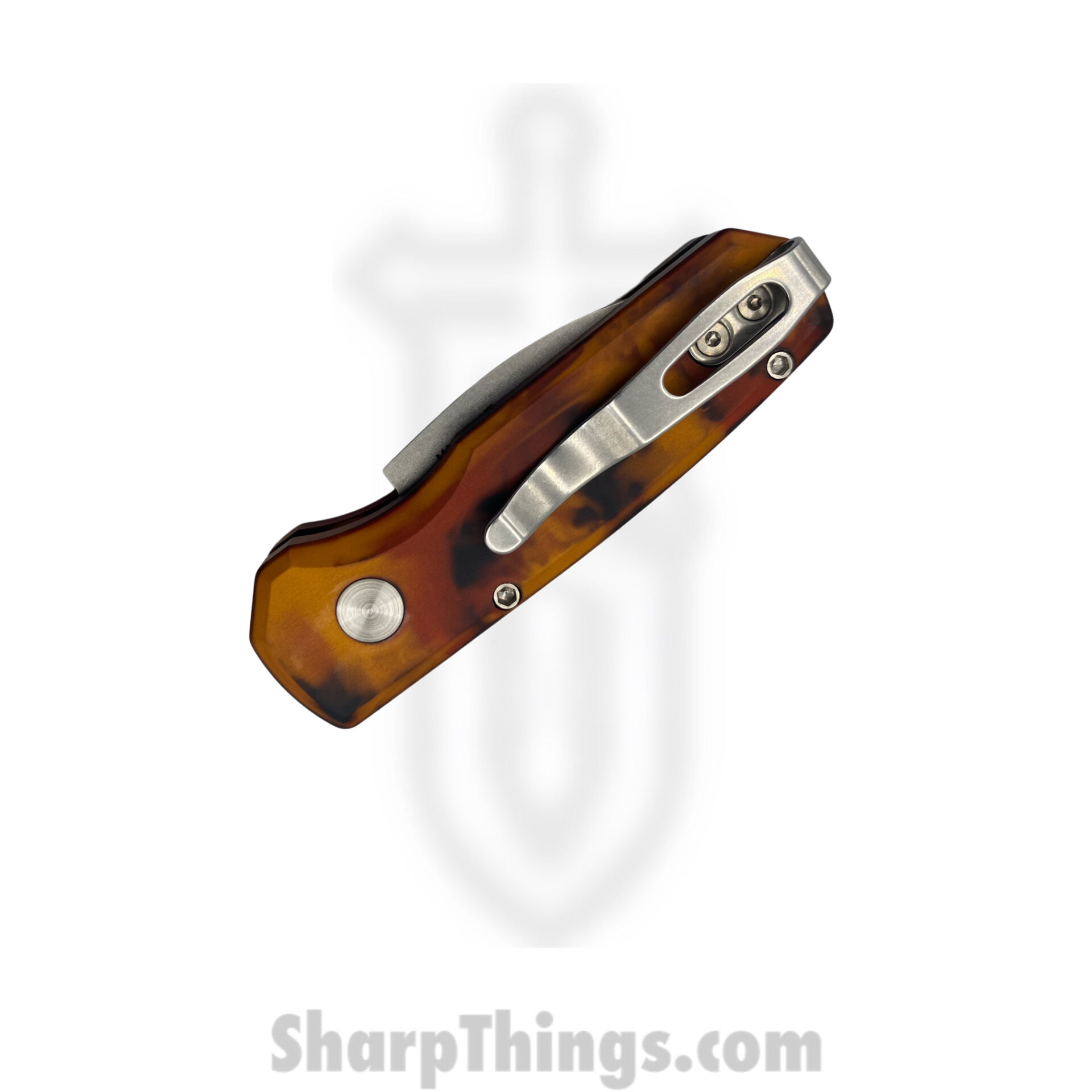 ProTech - R5301-DF - Runt 5 "Del Fuego" - Automatic Knife - Magnacut Stonewash Wharncliffe - Aluminum - Orange/Red/Yellow - Image 2