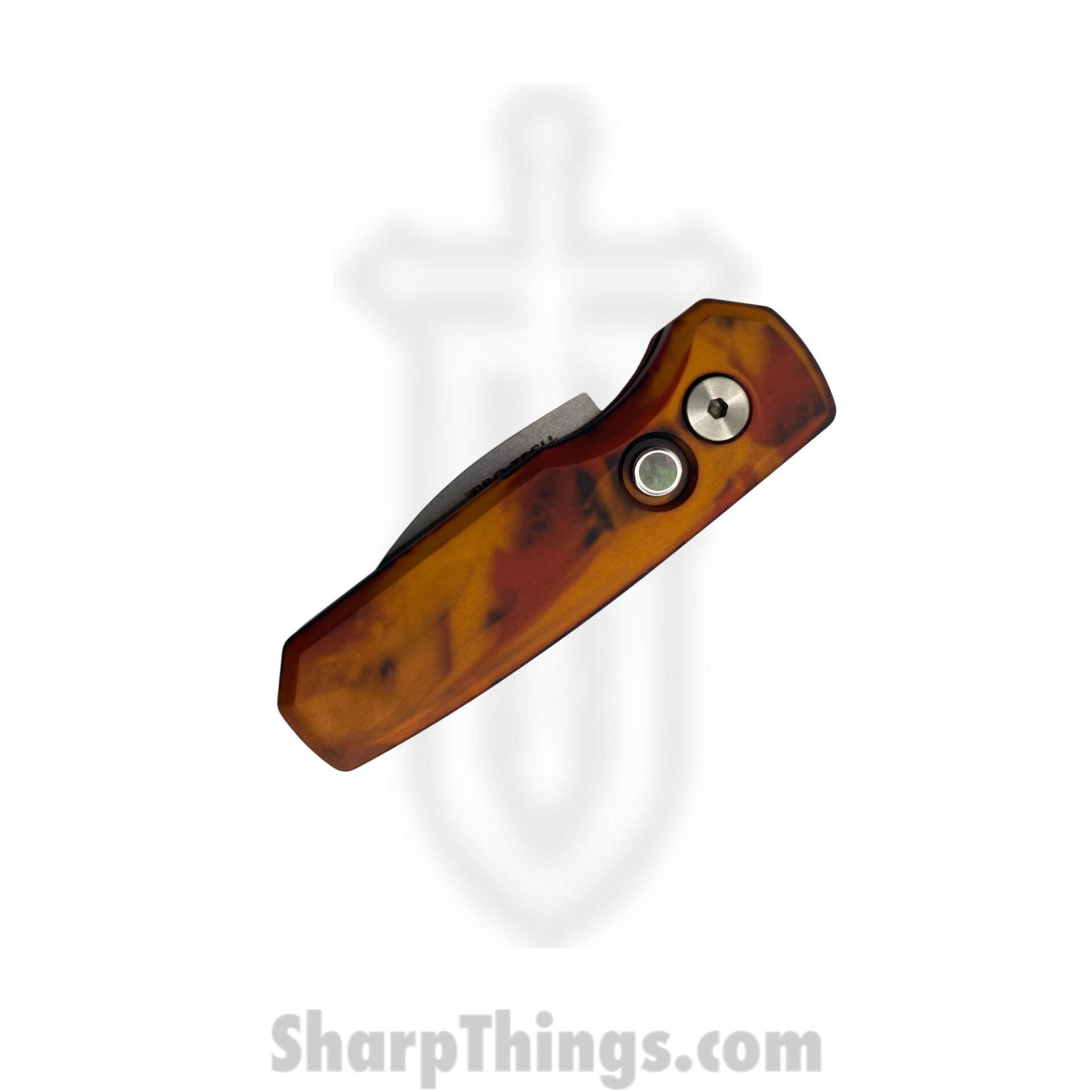ProTech - R5301-DF - Runt 5 "Del Fuego" - Automatic Knife - Magnacut Stonewash Wharncliffe - Aluminum - Orange/Red/Yellow - Image 4