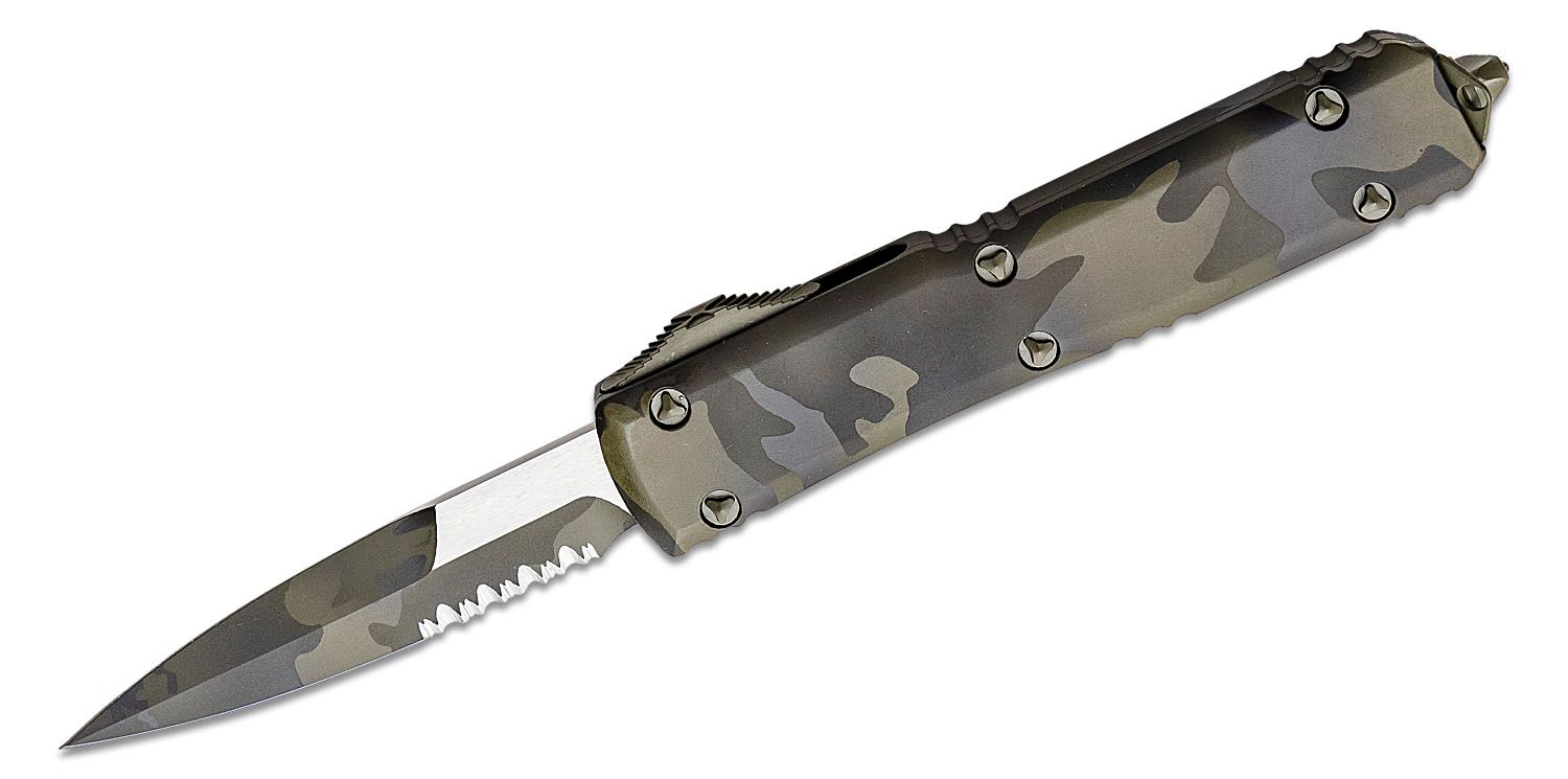 Microtech - 120-2OCS - Ultratech - OTF Auto - Elmax, M390, 204P Coated Bayonet - 6061-T6 Aluminum - Olive Camo - Image 5