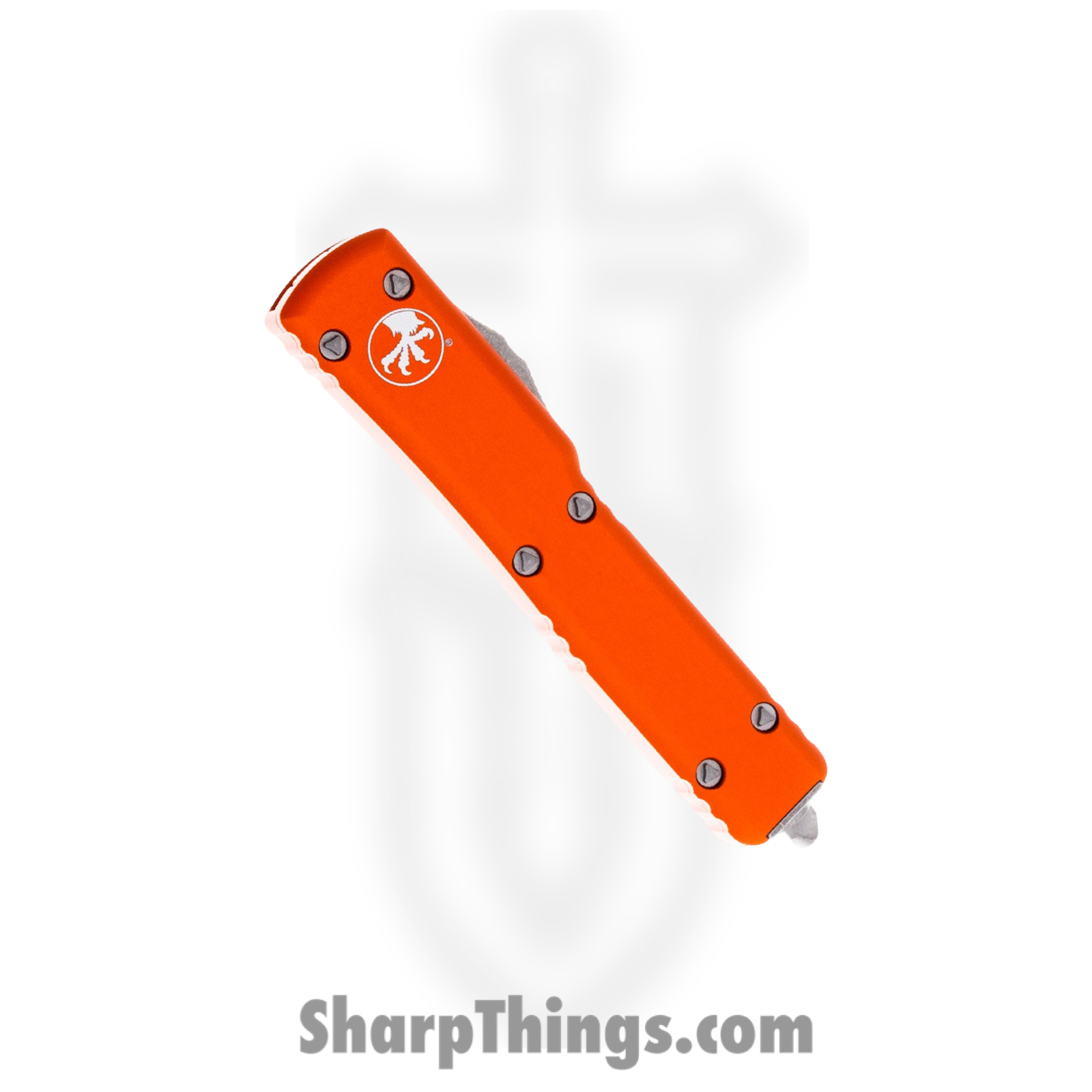 Microtech - 147-10APOR - UTX-70 - OTF Auto - Elmax, M390, 204P Apocalyptic Dagger - 6061-T6 Aluminum - Orange - Image 3