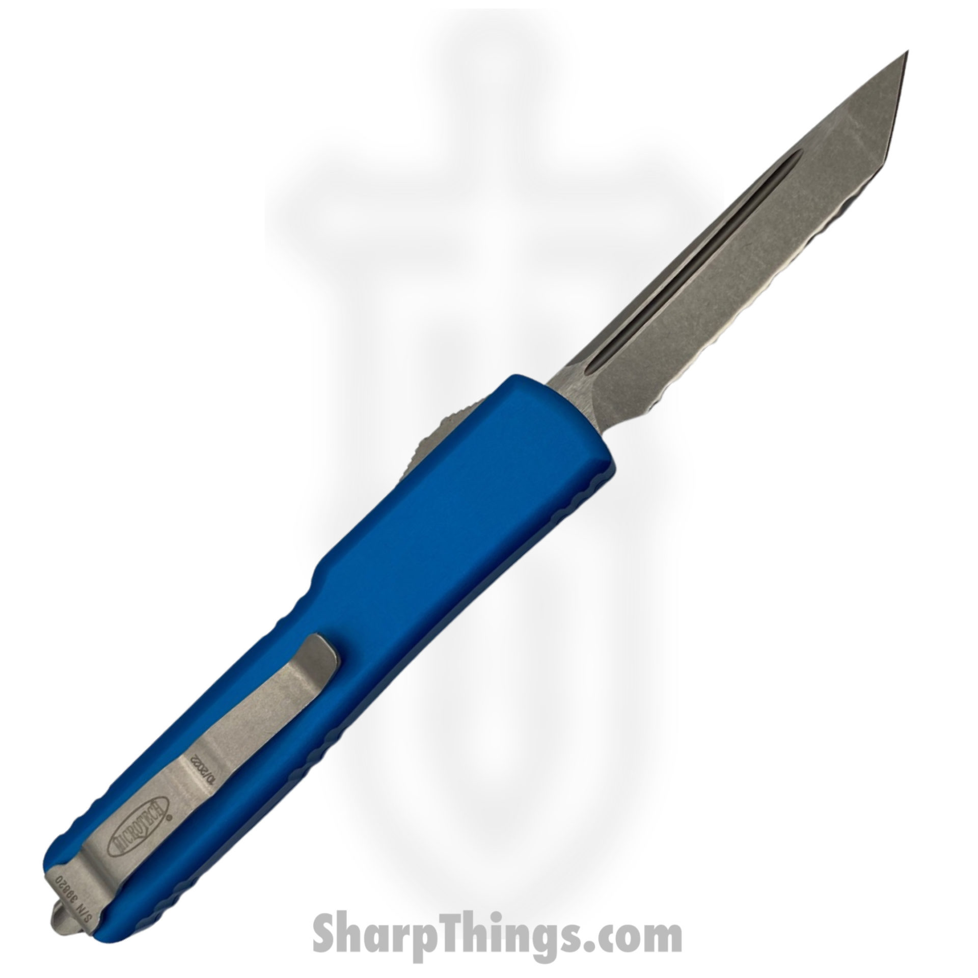 Microtech - 149-12BL - UTX-70 - OTF Auto - Elmax, M390, 204P Stonewash Tanto - 6061-T6 Aluminum - Black - Image 2