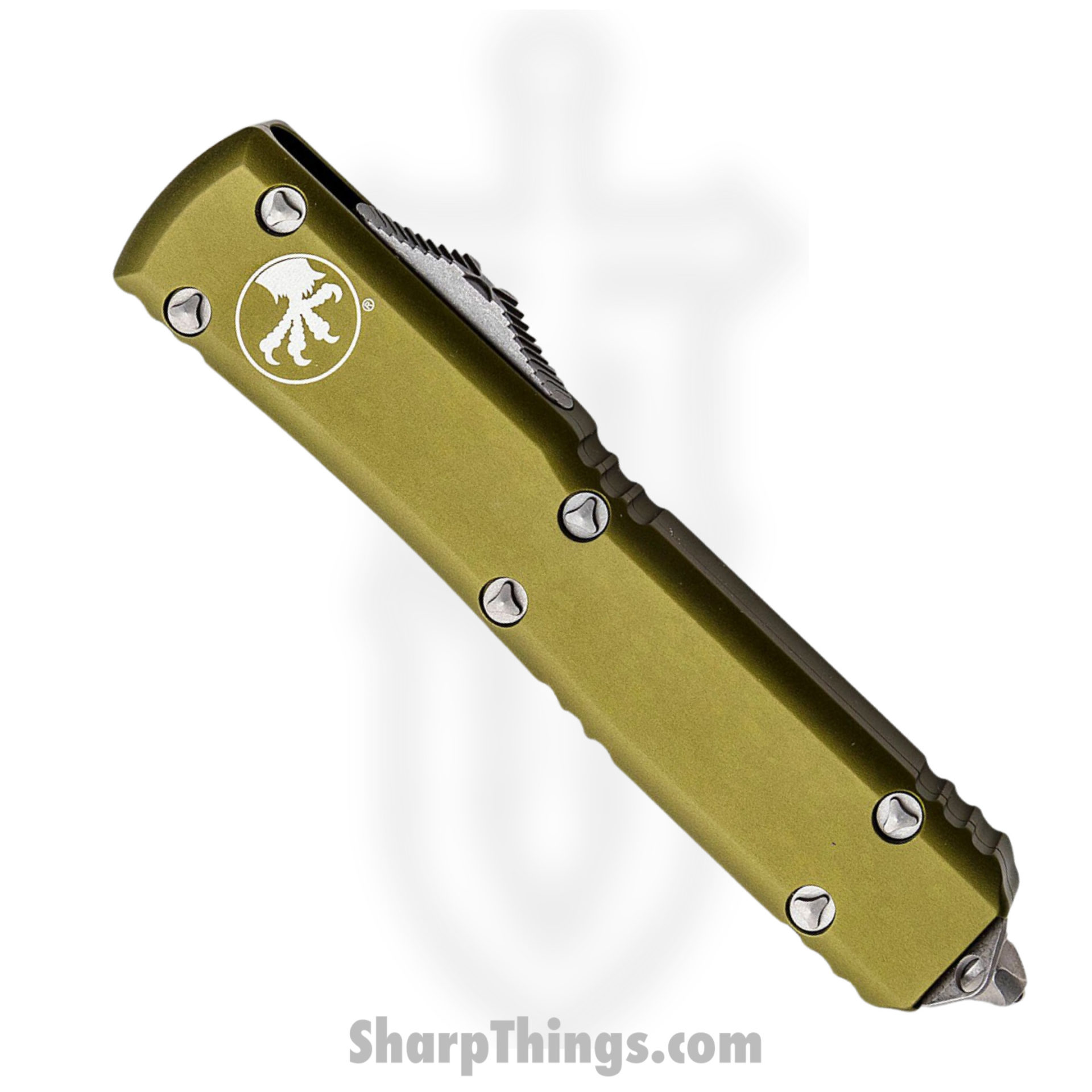 Microtech - 223-10APOD - Ultratech - OTF Auto - Elmax, M390, 204P Apocalyptic Spartan - 6061-T6 Aluminum - OD Green - Image 2