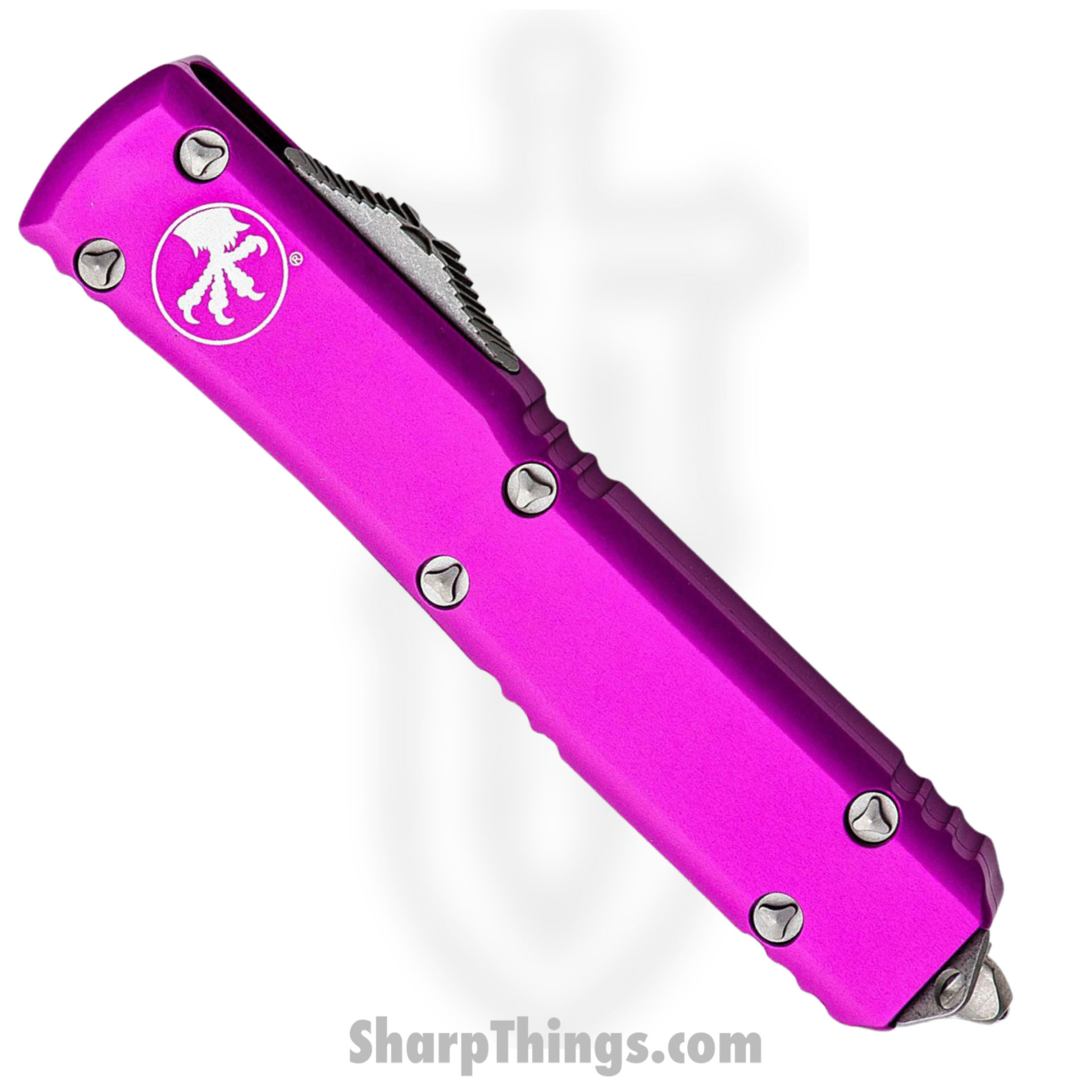 Microtech - 223-10APVI - Ultratech - OTF Auto - Elmax, M390, 204P Apocalyptic Spartan - 6061-T6 Aluminum - Violet - Image 4