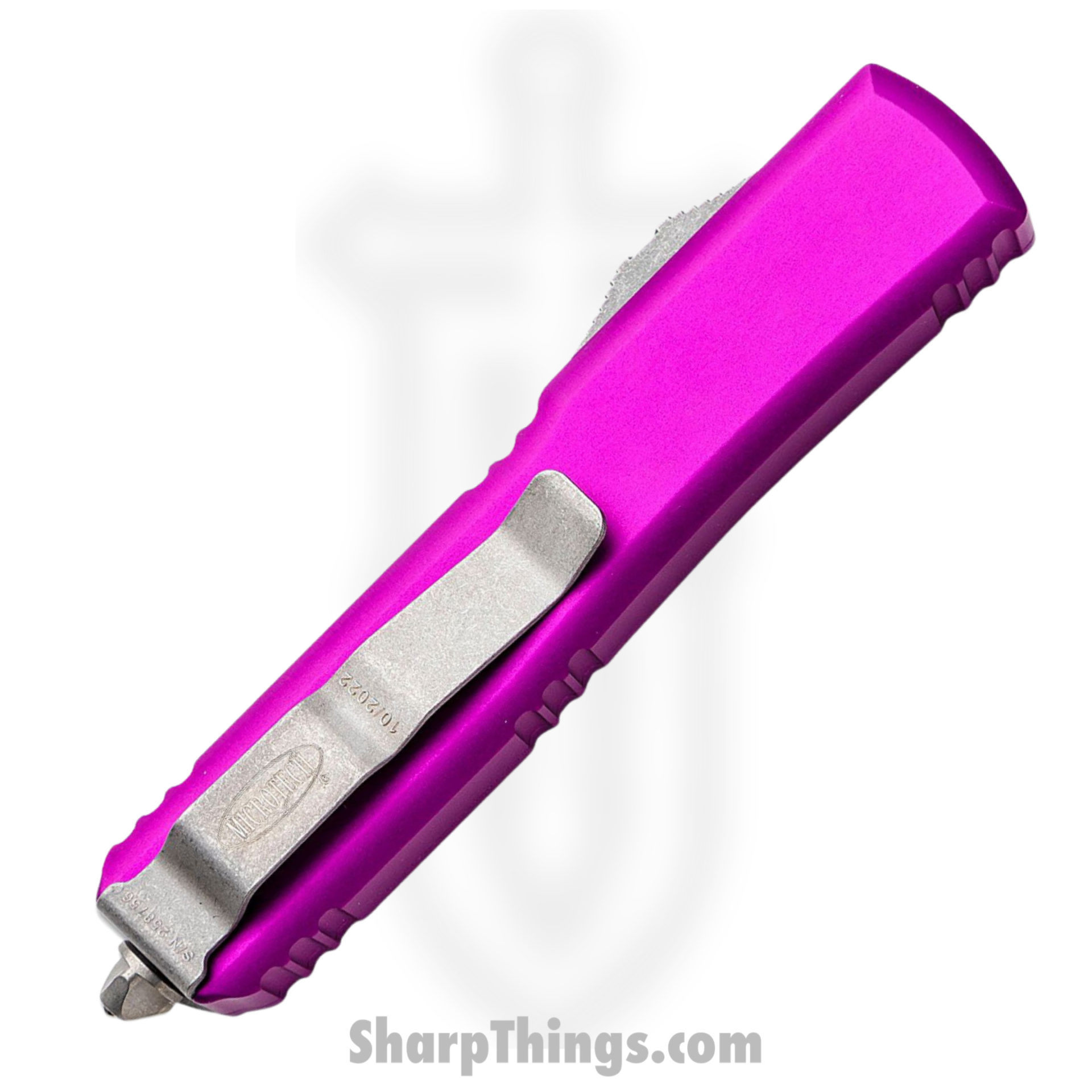 Microtech - 223-10APVI - Ultratech - OTF Auto - Elmax, M390, 204P Apocalyptic Spartan - 6061-T6 Aluminum - Violet - Image 3