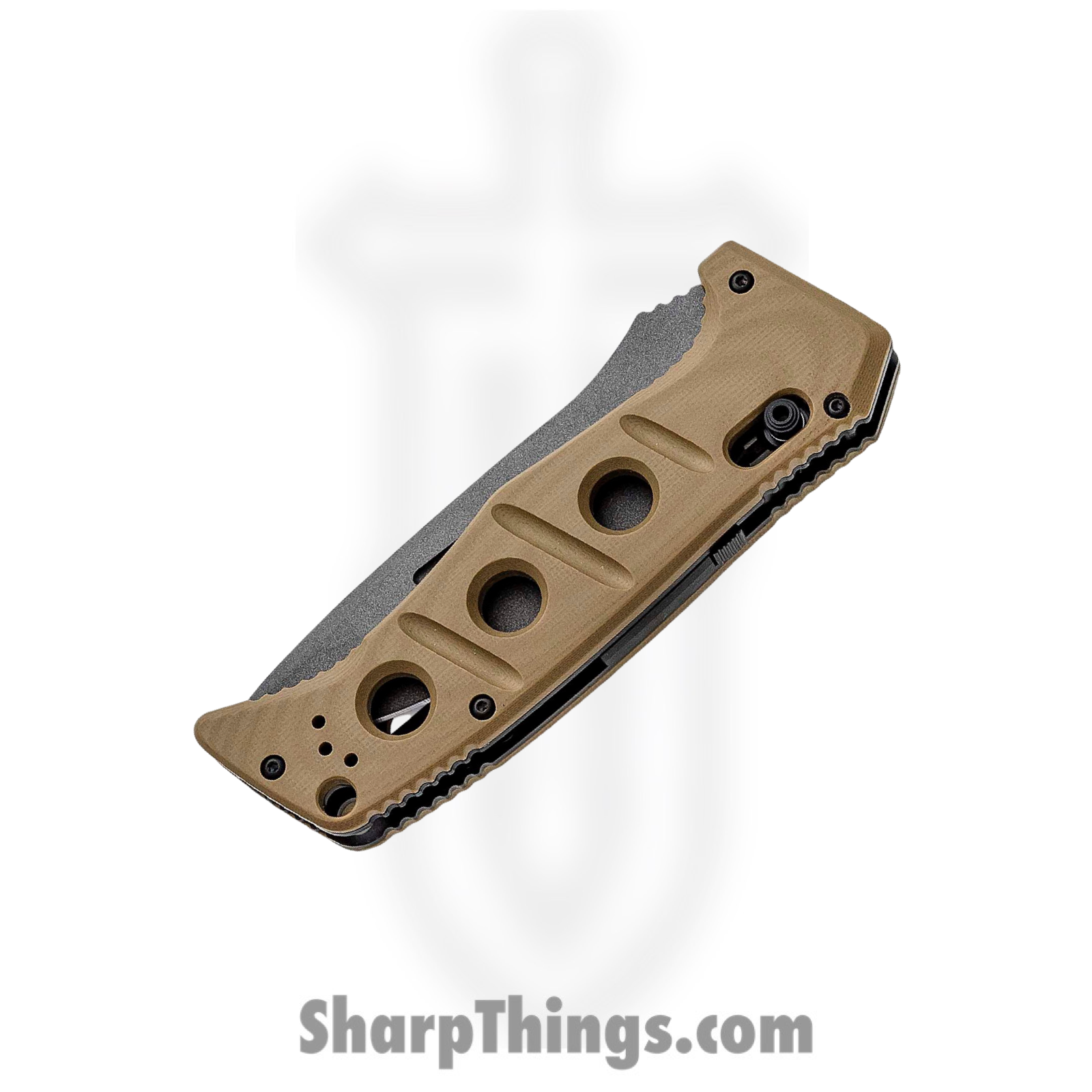 Benchmade - 2750GY-3 - Adamas - Automatic Knife - CPM CruWear Coated Drop Point - G10 - Tan - Image 2