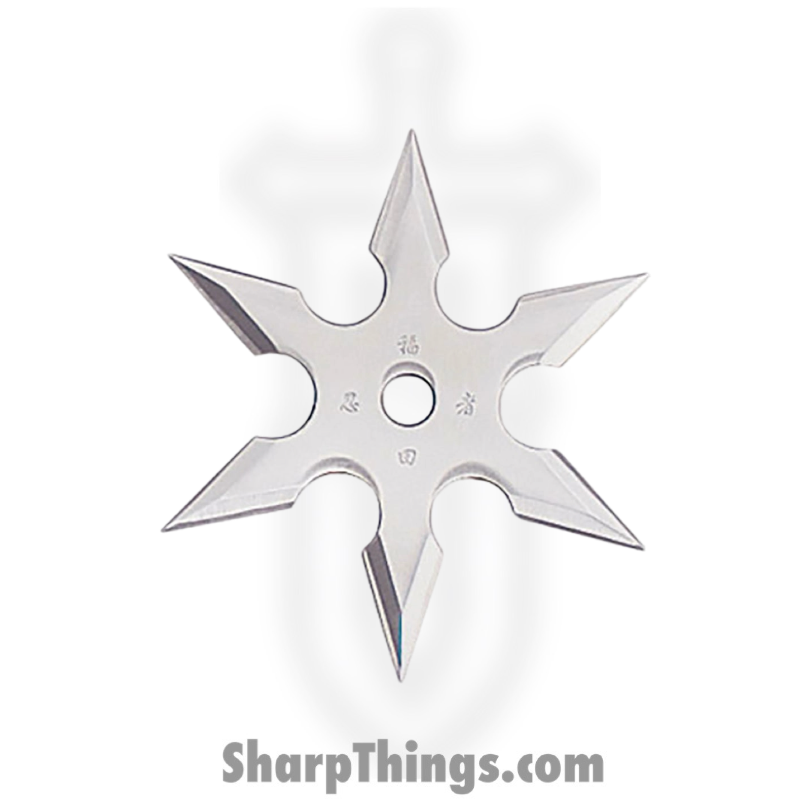 BladesUSA - 90-19 - 3 inch 6 Point Throwing Star - Fixed Blade Knife - 3Cr13 SS Satin - Stainless Steel - Silver