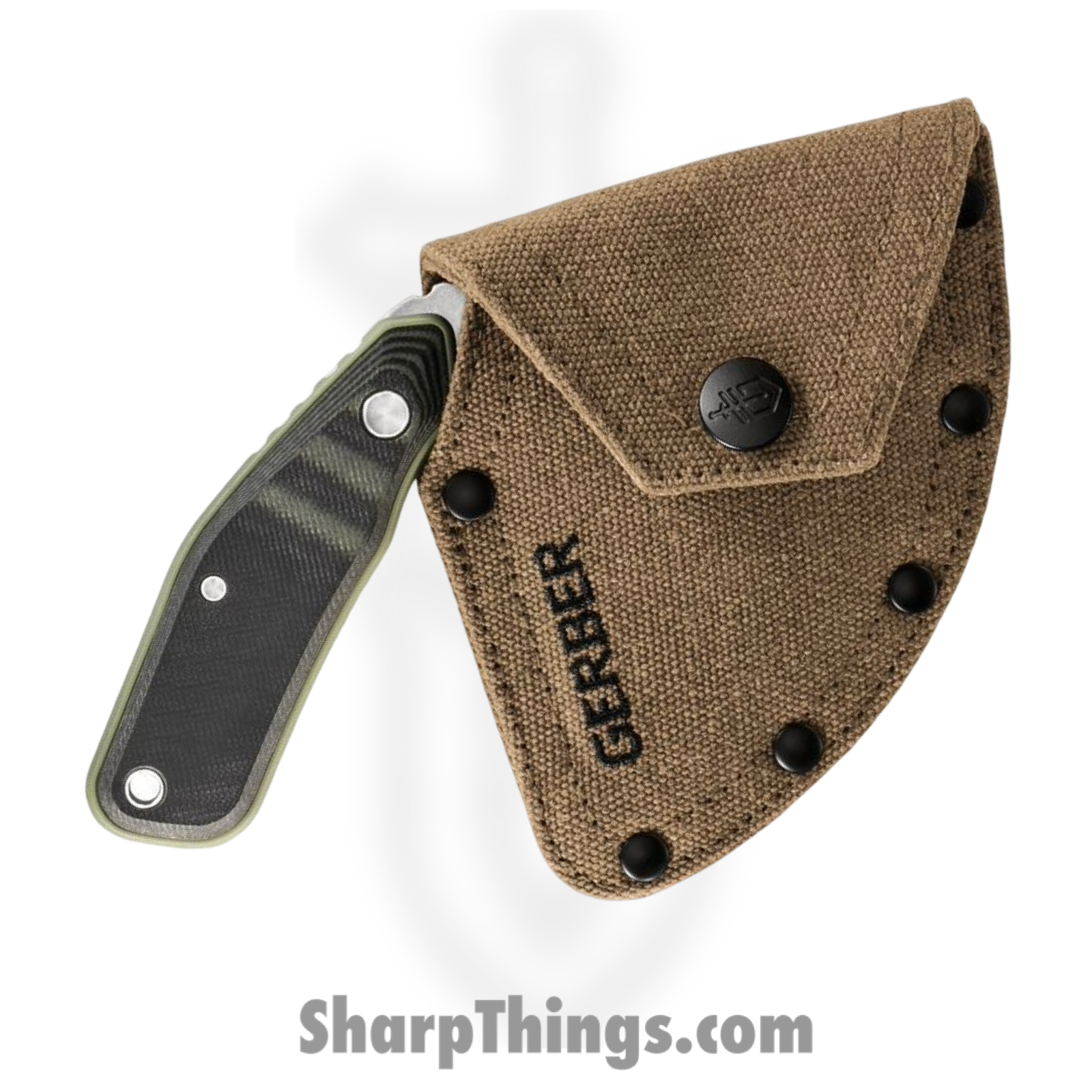 Gerber - G3937 - Downwind Ulu - Fixed Blade Knife - 7Cr17MoV Stonewash Ulu - G10 - Black/Green - Image 3