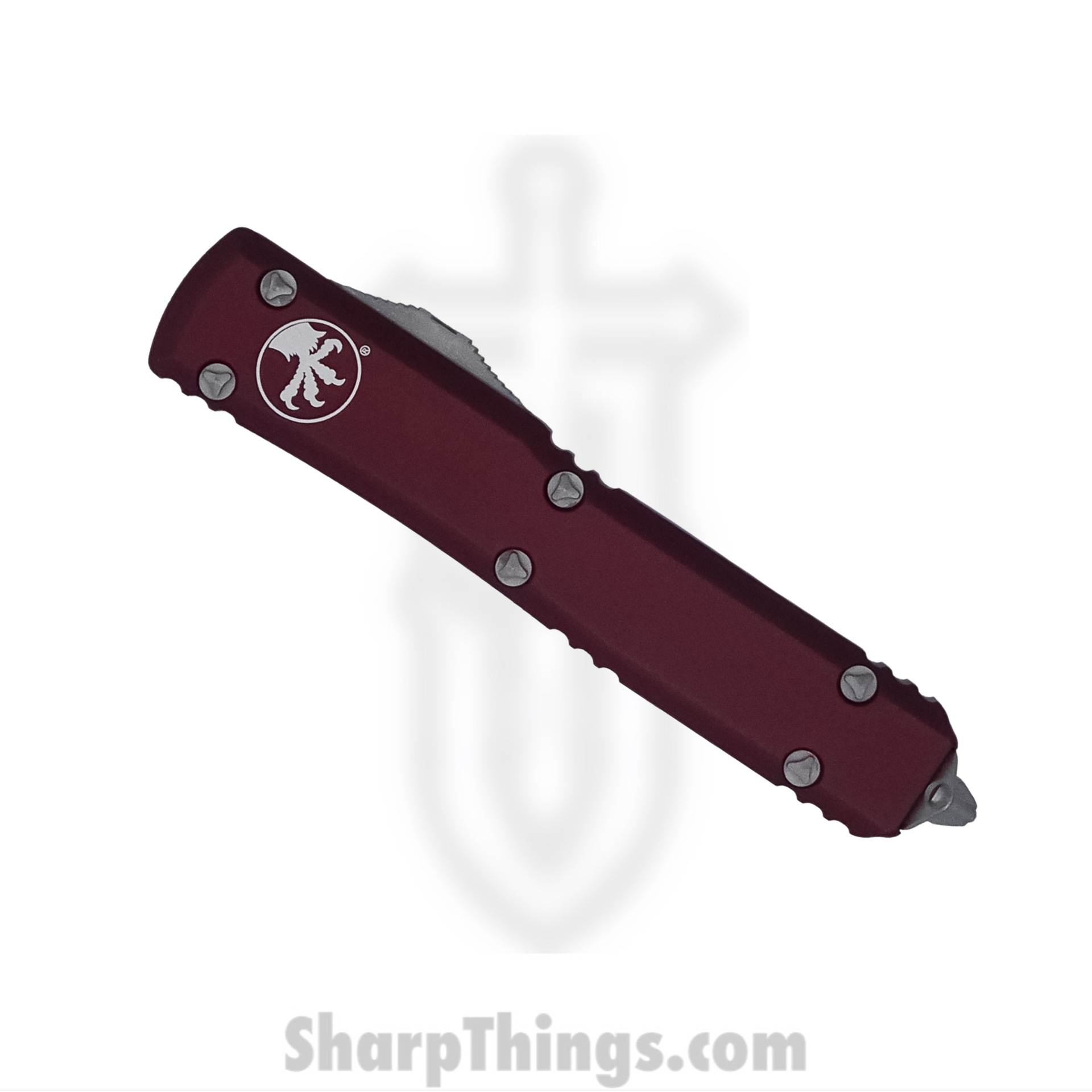 Microtech - 123-10APMR - Ultratech - OTF Auto - Elmax, M390, 204P Apocalyptic Tanto - 6061-T6 Aluminum - Merlot - Image 3