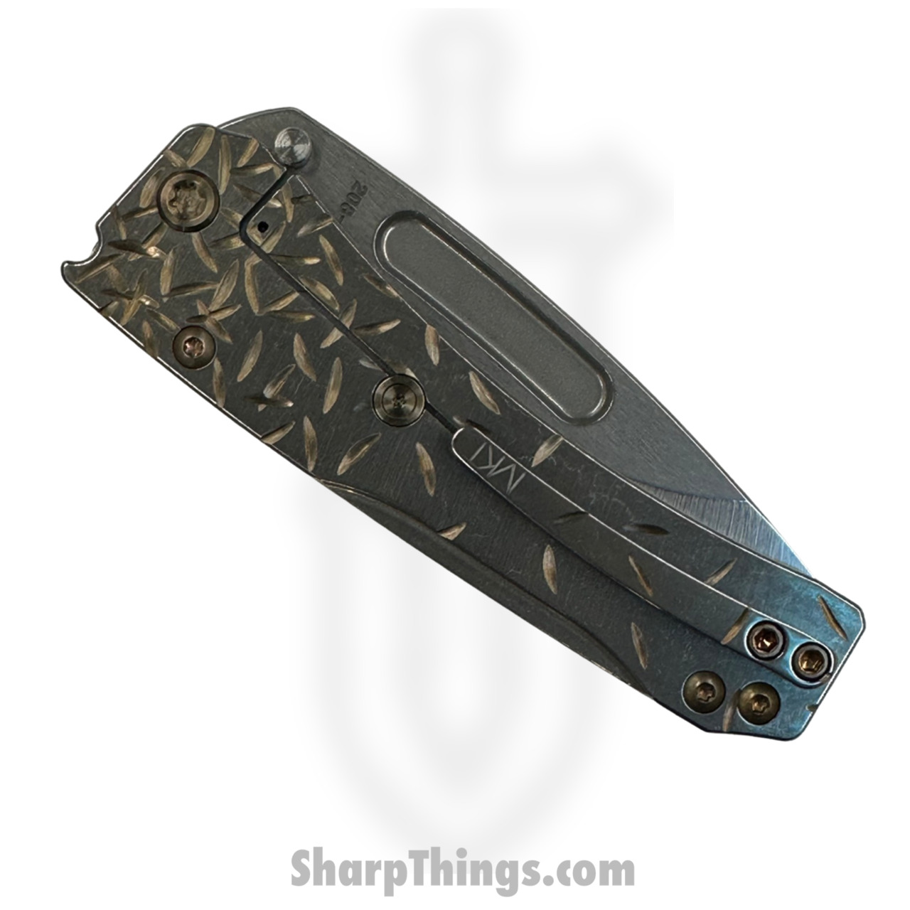 Medford Knife - MK2014TD-01TM-T1C1-Q4 - Slim Midi Drop Point Folder - Tumbled S45VN - "Jasmine Fade" - Image 2