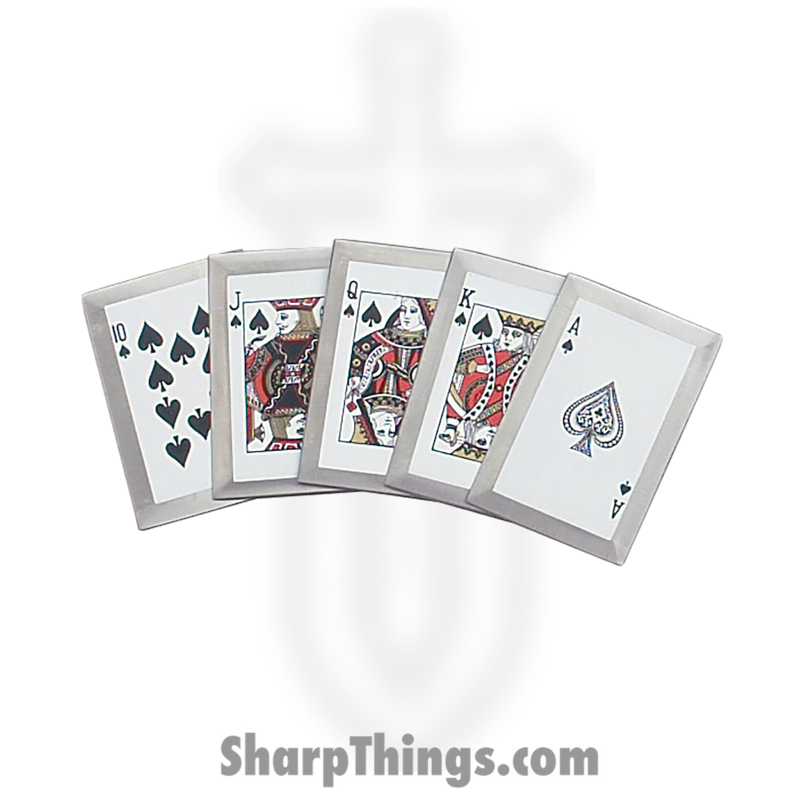 BladesUSA - JL-SS5B - Royal Flush Throwing Spades Card Set - Fixed Blade Knife - 3Cr13 SS - Stainless Steel - Multi