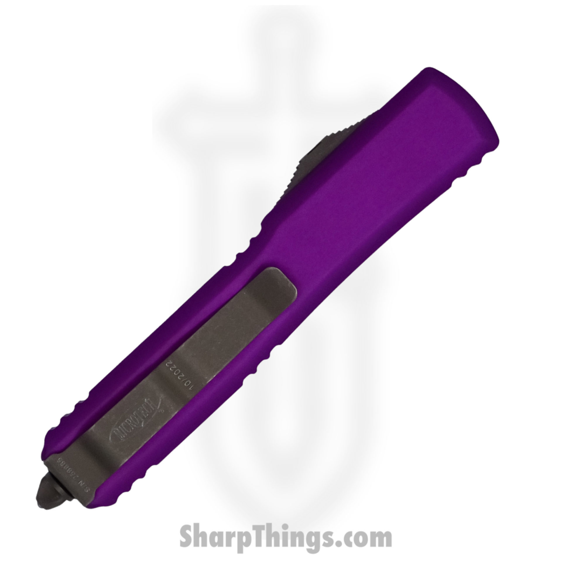 Microtech - 223-13APVI - Ultratech - OTF Auto - Elmax, M390, 204P Bronze Apocalyptic Spartan - 6061-T6 Aluminum - Violet - Image 3