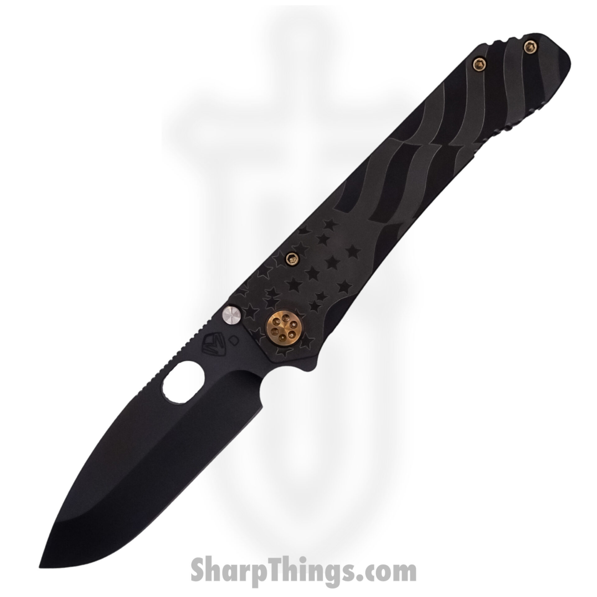 Medford Knife - MK002DPQ-30PV-T1C1-Q4 - 187 DP Folder Knife - PVD D2 Steel - Black "Ghost Flag"